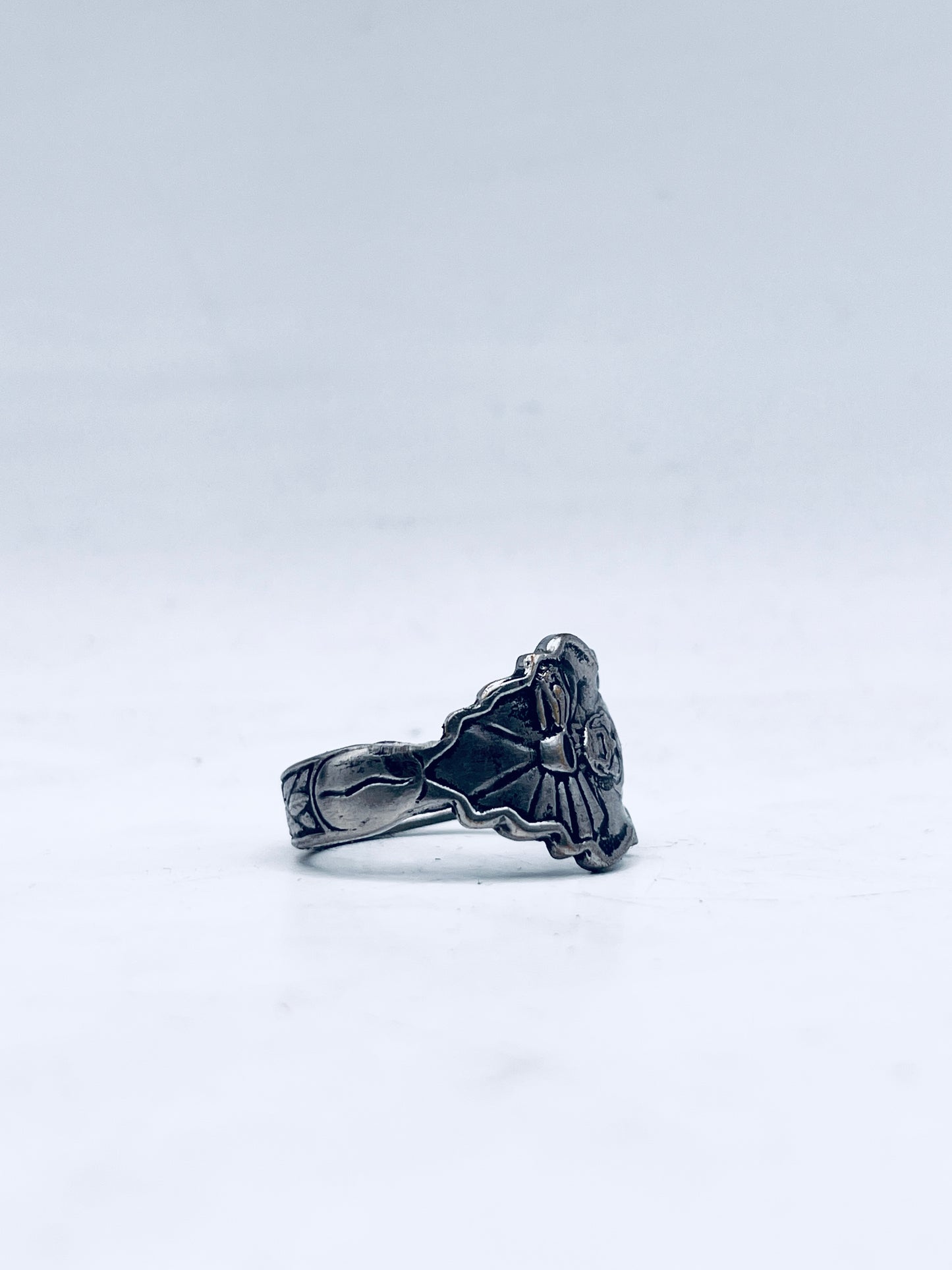 Anello Artigianale Mod. CLASSICO  RAS D’AMHARA Realizzato con Antica posata in Argento (Prima Metà del ’900)