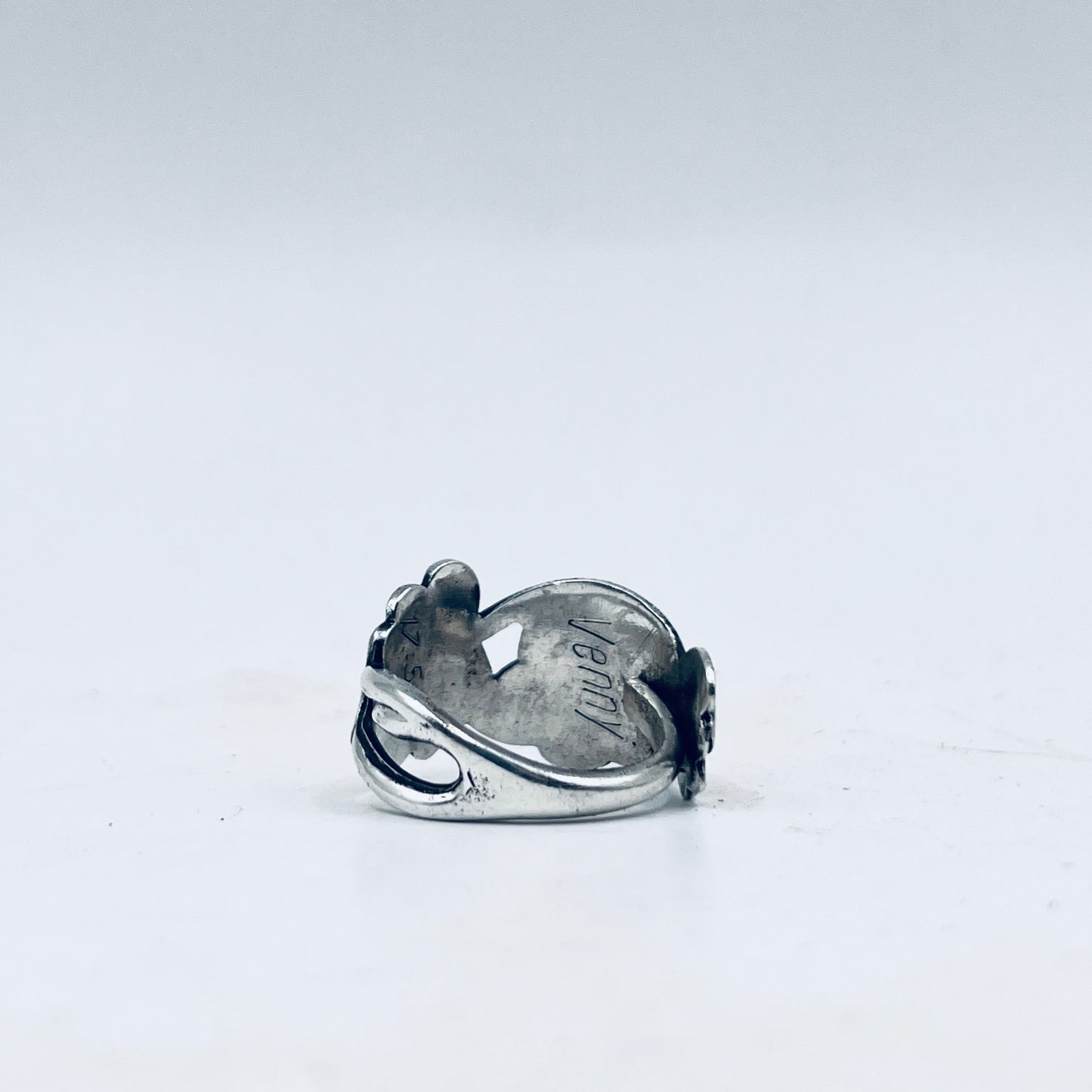 Anello Artigianale FIORDALISO FINLANDESE  Mod. SPIRALE/CLASSICO Realizzato con Antica posata (Prima Metà del ’900)