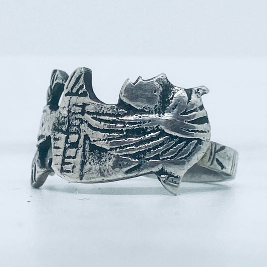 Anello Artigianale CLEOPATRA Mod. CLASSICO  Realizzato con Antica posata in Argento (Prima Metà del ’900)