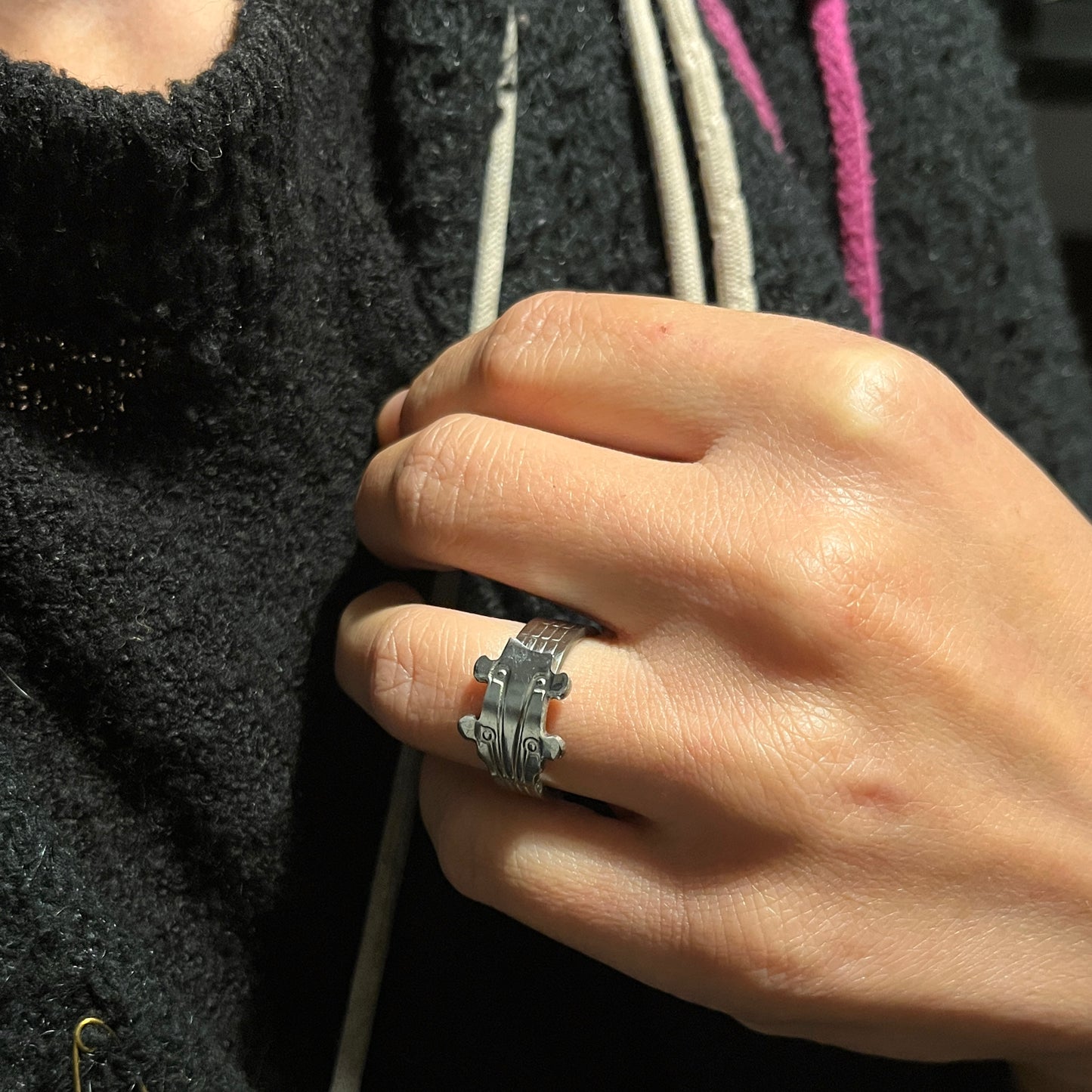 Anello Artigianale ROCKERS’RING  Mod. CLASSICO  Realizzato con manico di Cucchiaino in Acciaio Inox 18/10