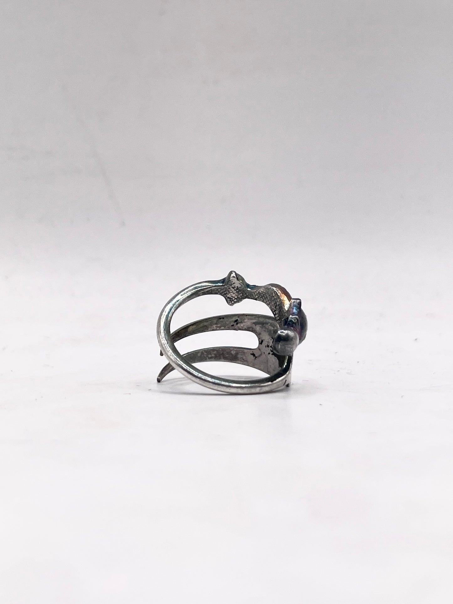 Anello Artigianale FEDINA/INTERO/SPIRALE DELFINO ARALDICO  Realizzato con Antica posata (Prima Metà del ’900)
