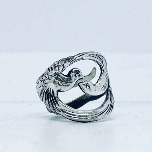 Anello Artigianale PAVONI Mod. SPILLA Realizzato con Antica spilla in Argento (Prima Metà del ’900)