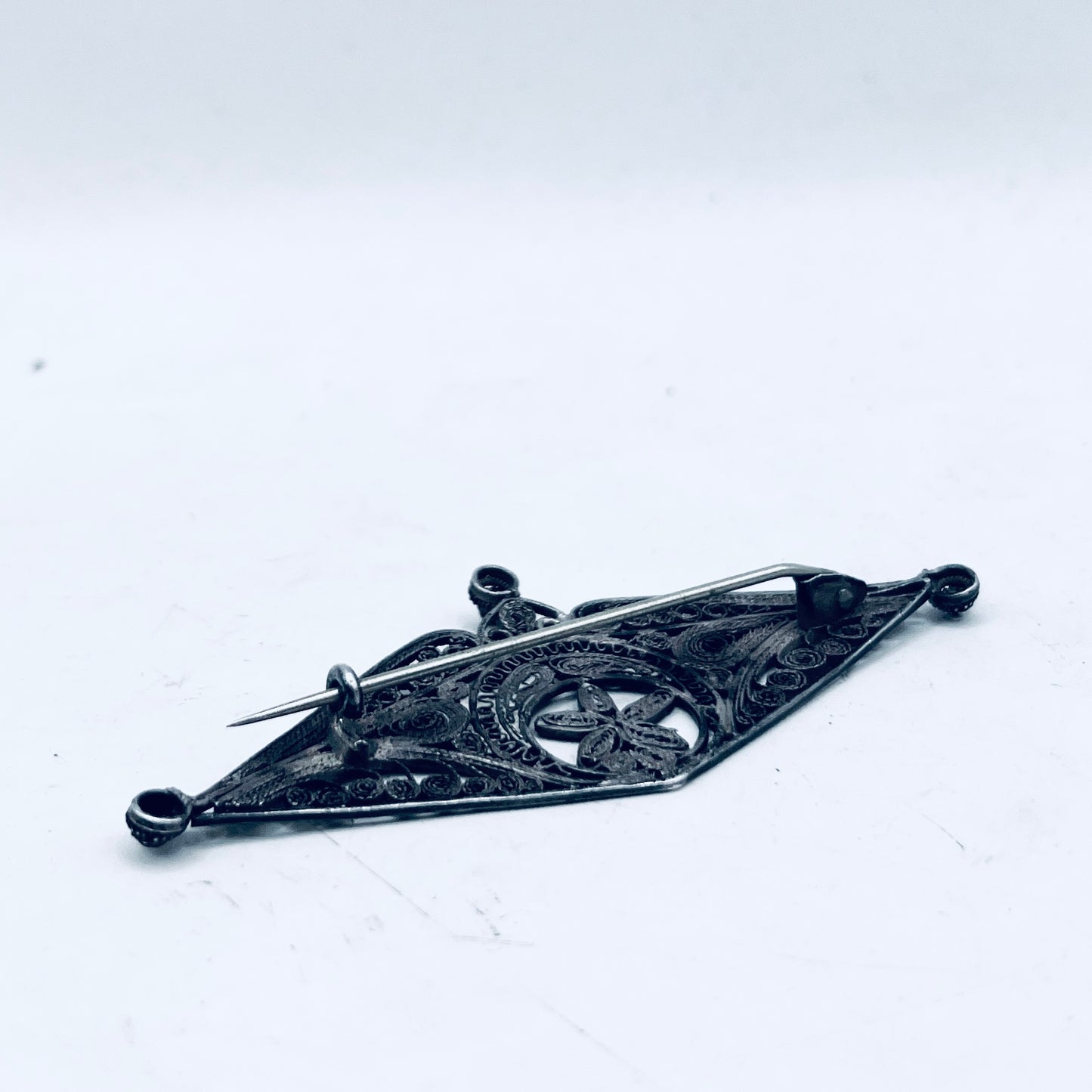 Anello Artigianale FILIGRANA Mod. SPILLA Realizzato con Antica spilla in Argento (Prima Metà del ’900)