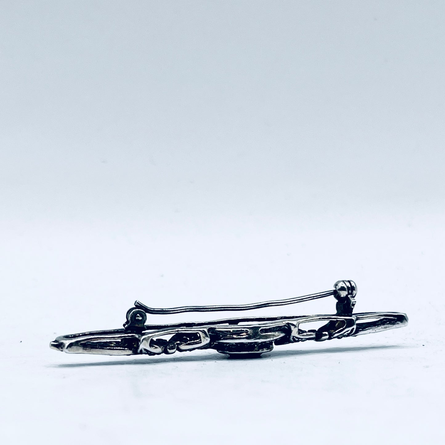 Anello Artigianale SPILLA QUARZO CITRINO Mod. SPILLA Realizzato con Antica spilla in Argento (Prima Metà del ’900)