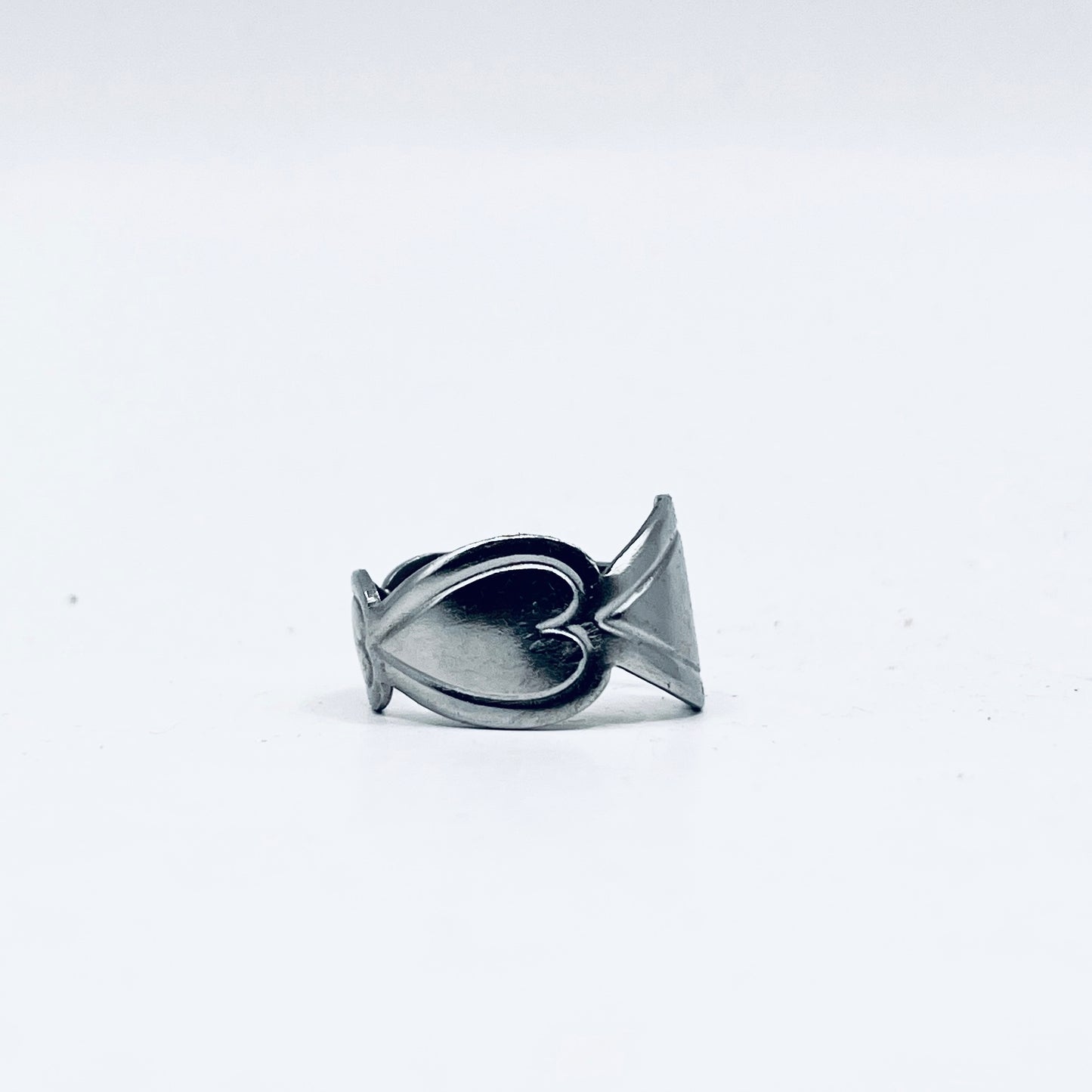 Anello Artigianale Mod. CLASSICO CUORI  Realizzato con Cucchiaino in ACCIAIO