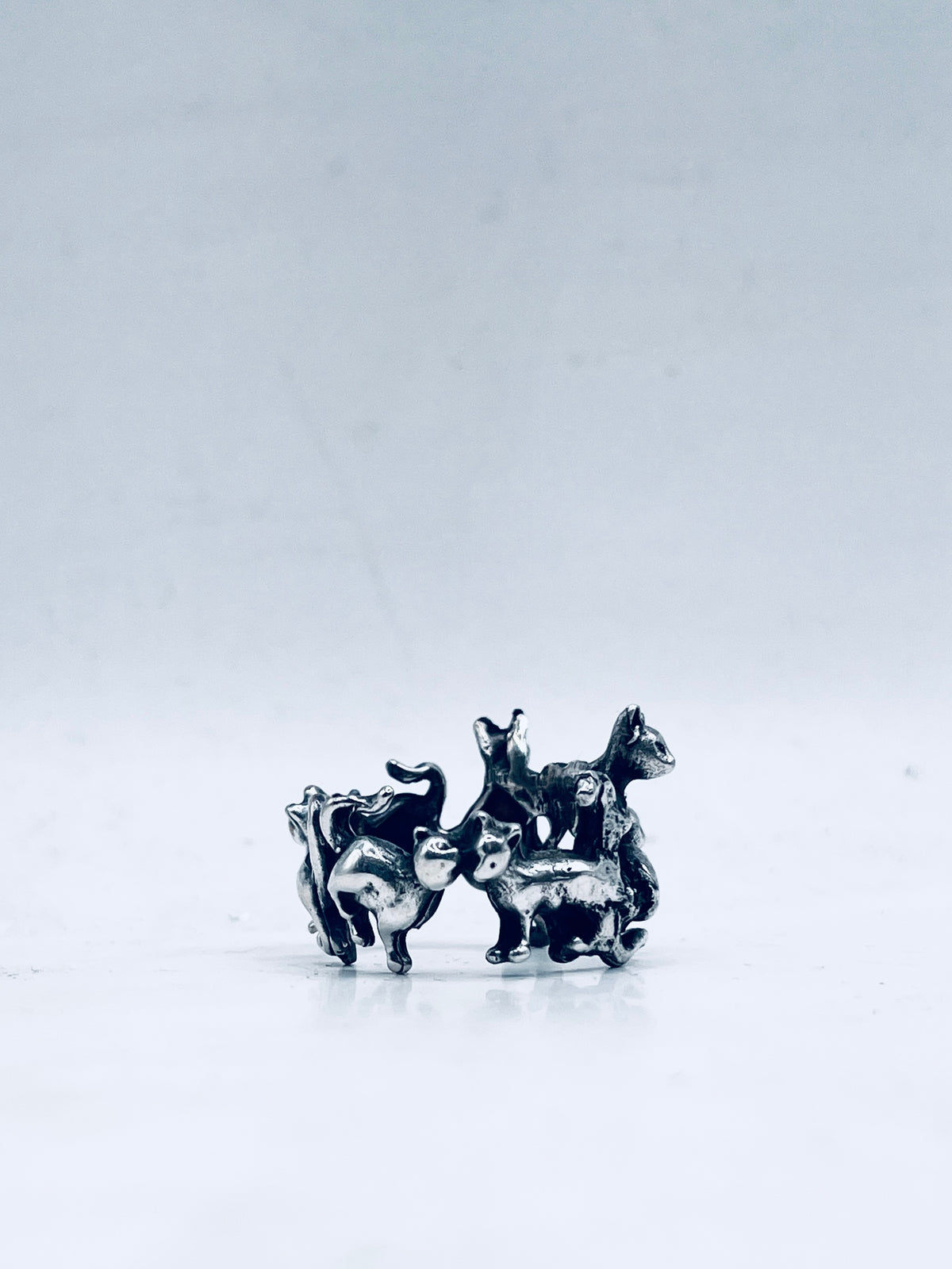 Anello Aristogatti ricavato da una spilla antica in argento 925 – vista 9