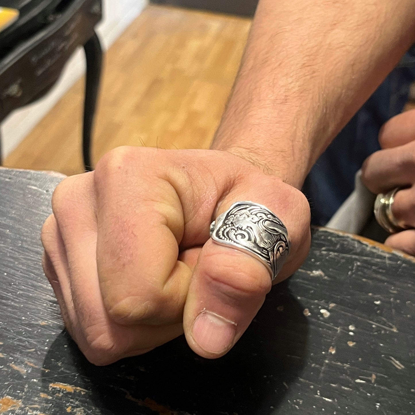 Anello Artigianale SIREN Mod. CLASSICO  Realizzato con Antica posata (Prima Metà del ’900)