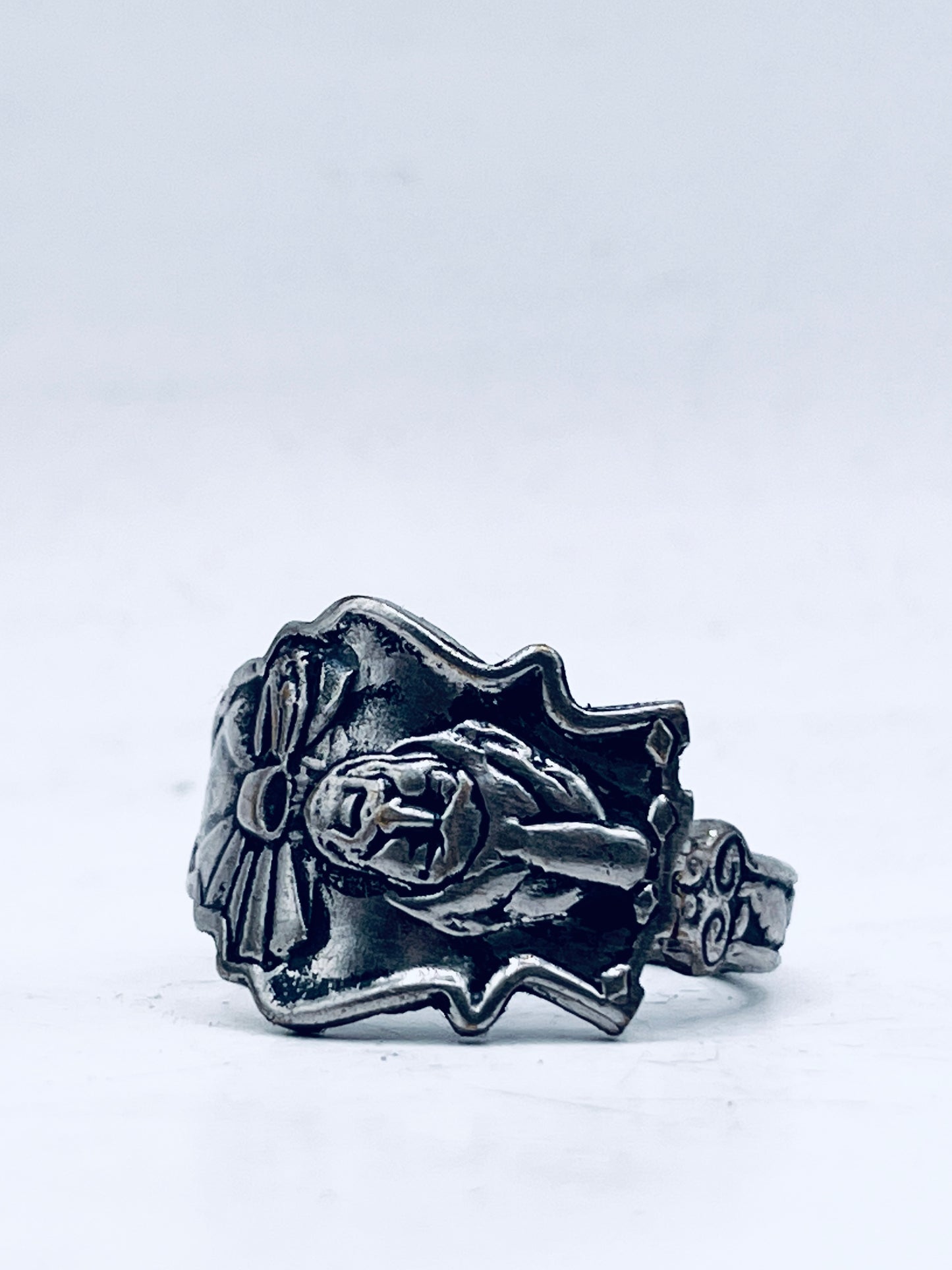 Anello Artigianale Mod. CLASSICO  RAS D’AMHARA Realizzato con Antica posata in Argento (Prima Metà del ’900)