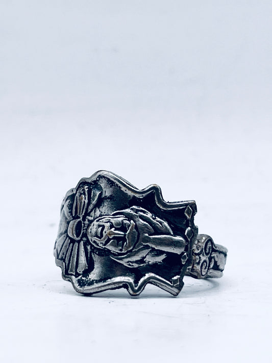 Anello Artigianale Mod. CLASSICO  RAS D’AMHARA Realizzato con Antica posata in Argento (Prima Metà del ’900)