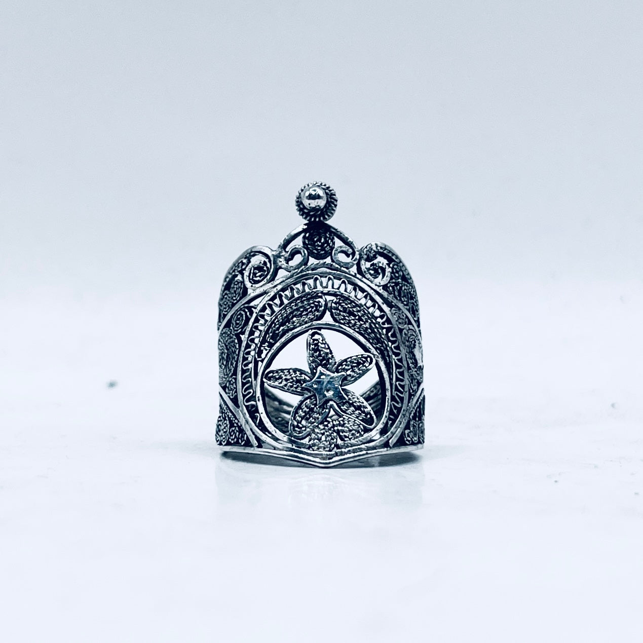 Anello Artigianale FILIGRANA Mod. SPILLA Realizzato con Antica spilla in Argento (Prima Metà del ’900)