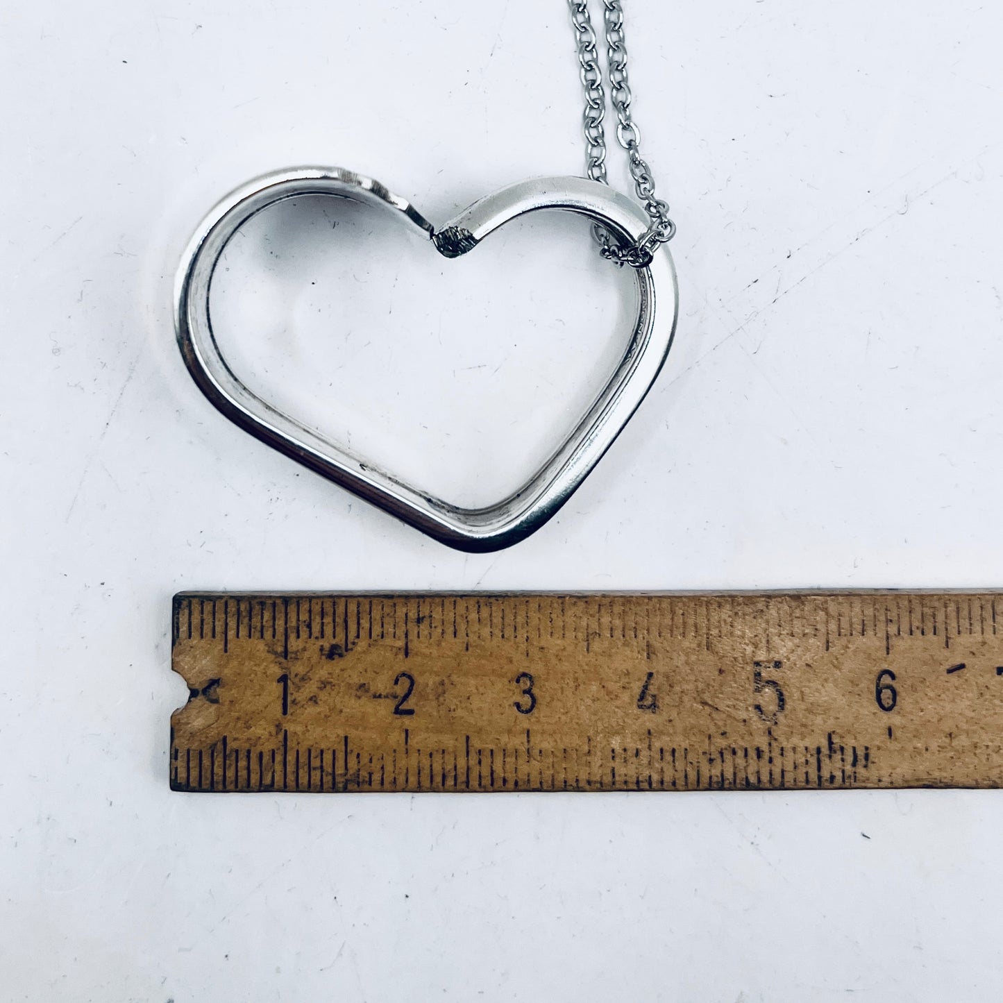 Pendente Artigianale Mod. CUORE Realizzato con Antica Posata in Argento (Prima Metà del ’900)