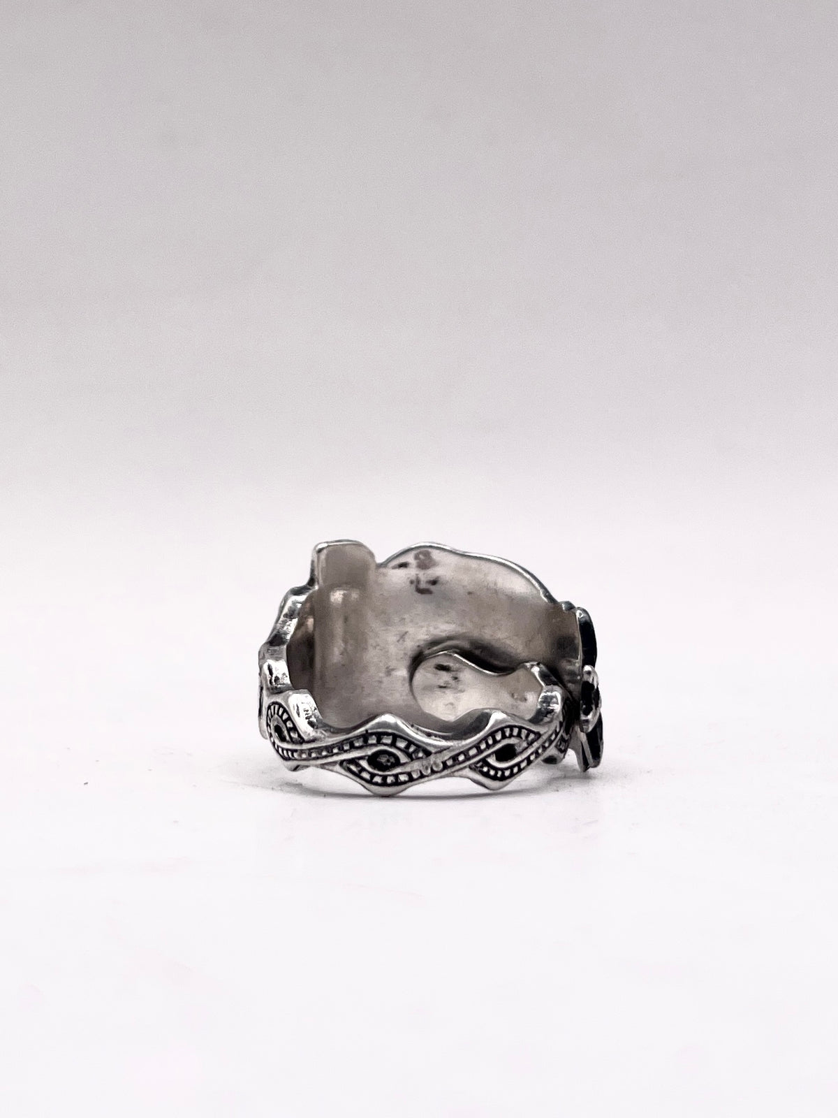 Anello Ananas Puerto Rico ricavato da una posata antica in lega d’argento – vista 6