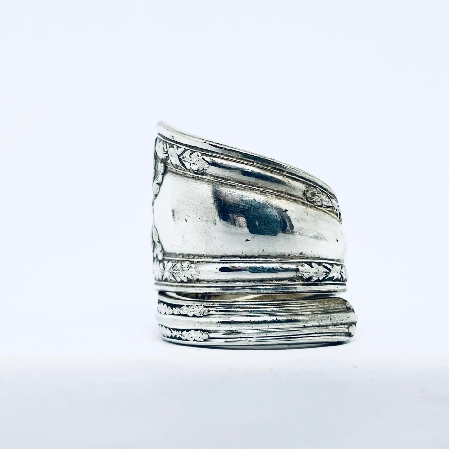 Anello Artigianale Mod. SPIRALE  Realizzato con Antica posata in Argento (Prima Metà del ’900)