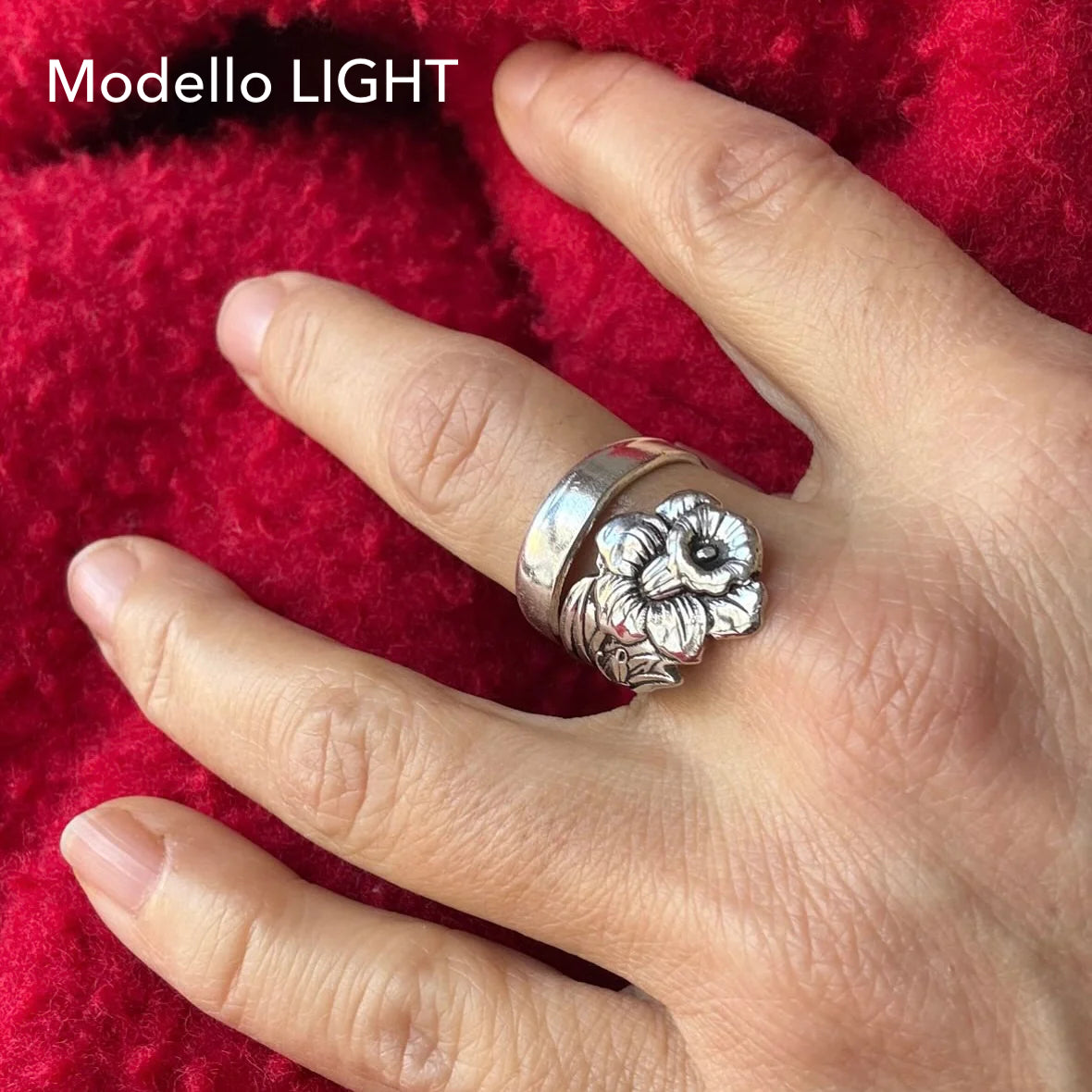 Anello Artigianale NARCISO LIGHT Mod. SPIRALE  Realizzato con Antica posata in Argento (Prima Metà del ’900)
