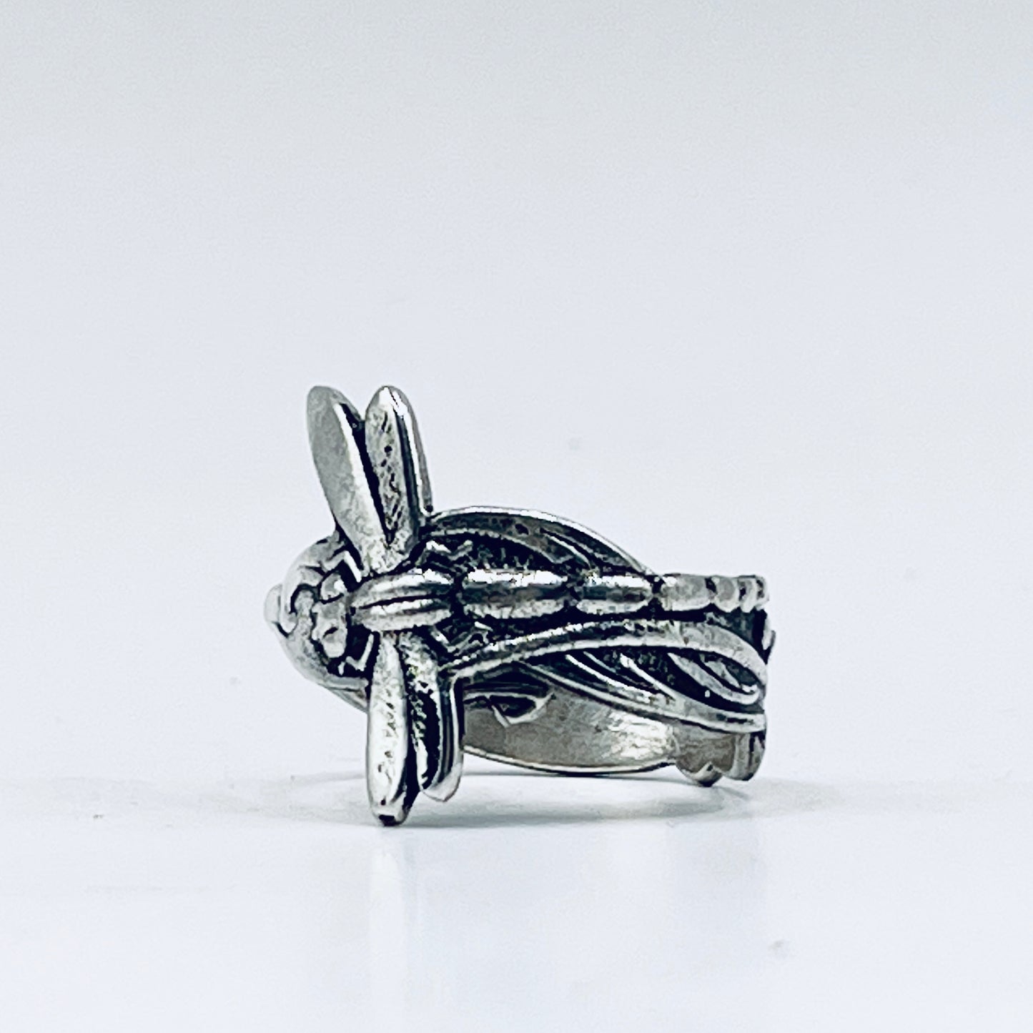 Anello Artigianale LIBELLULA Mod. CLASSICO/SPIRALE  Realizzato con Antica posata in Argento (Prima Metà del ’900)