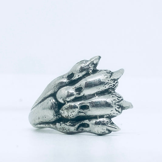 Anello Artigianale ZAMPA02 Mod. PINZETTA  Realizzato con Antica posata in Argento (Prima Metà del ’900)