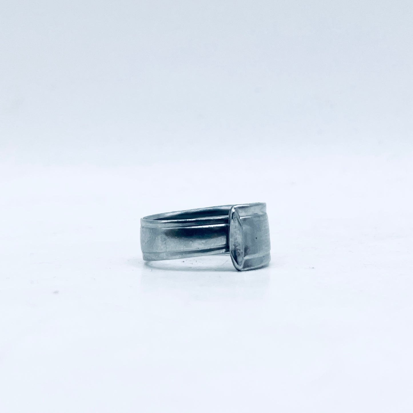 Anello Artigianale Mod. CLASSICO  Realizzato con intero Cucchiaino in ACCIAIO
