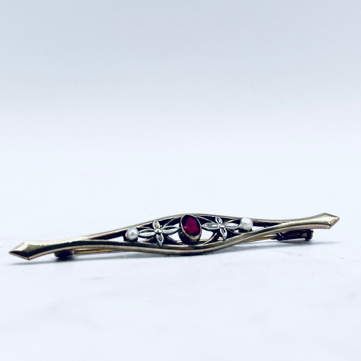 Anello Artigianale GRANATO 01 Mod. SPILLA Realizzato con Antica spilla in Argento (Prima Metà del ’900)