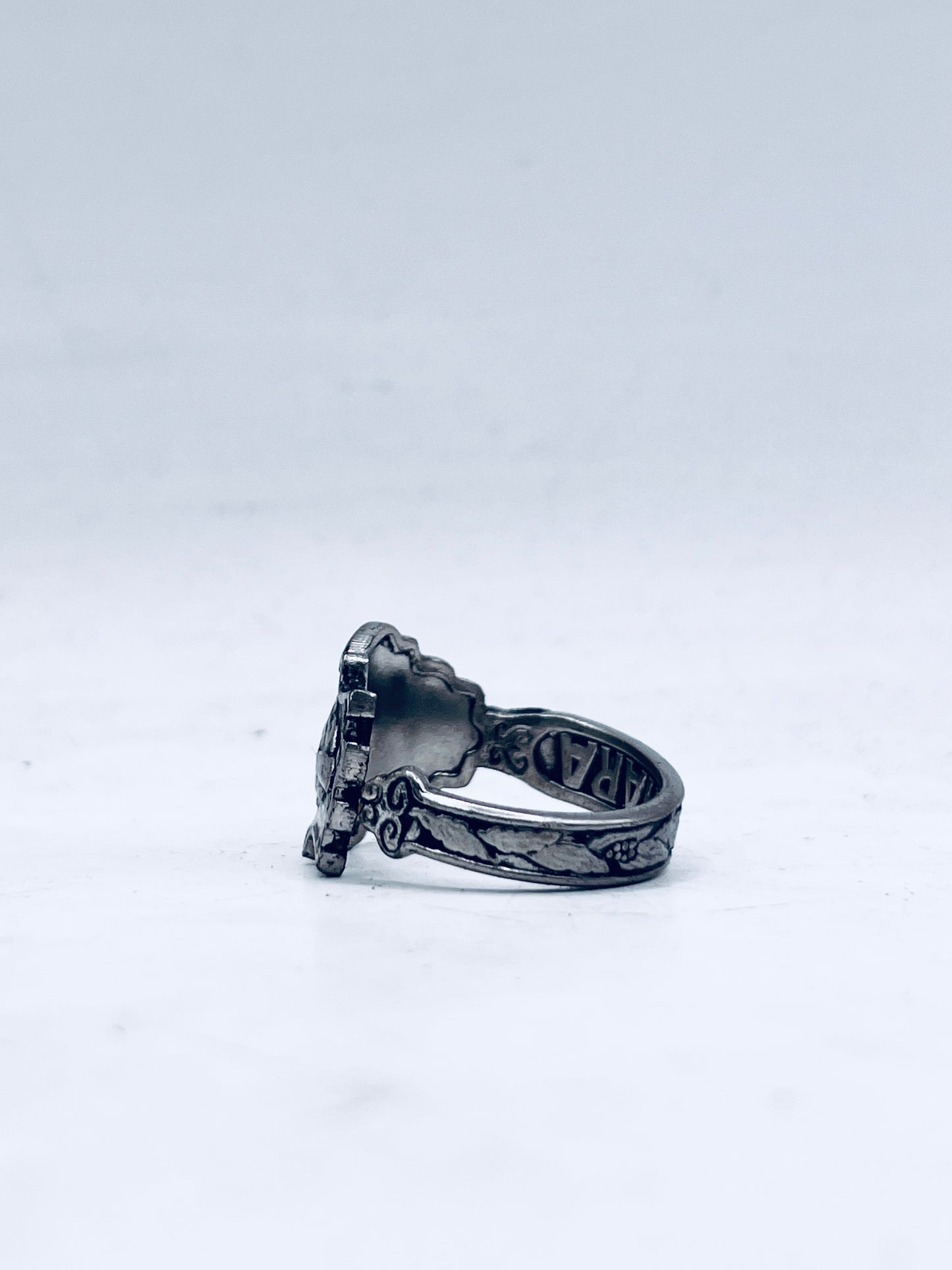 Anello Artigianale Mod. CLASSICO  RAS D’AMHARA Realizzato con Antica posata in Argento (Prima Metà del ’900)