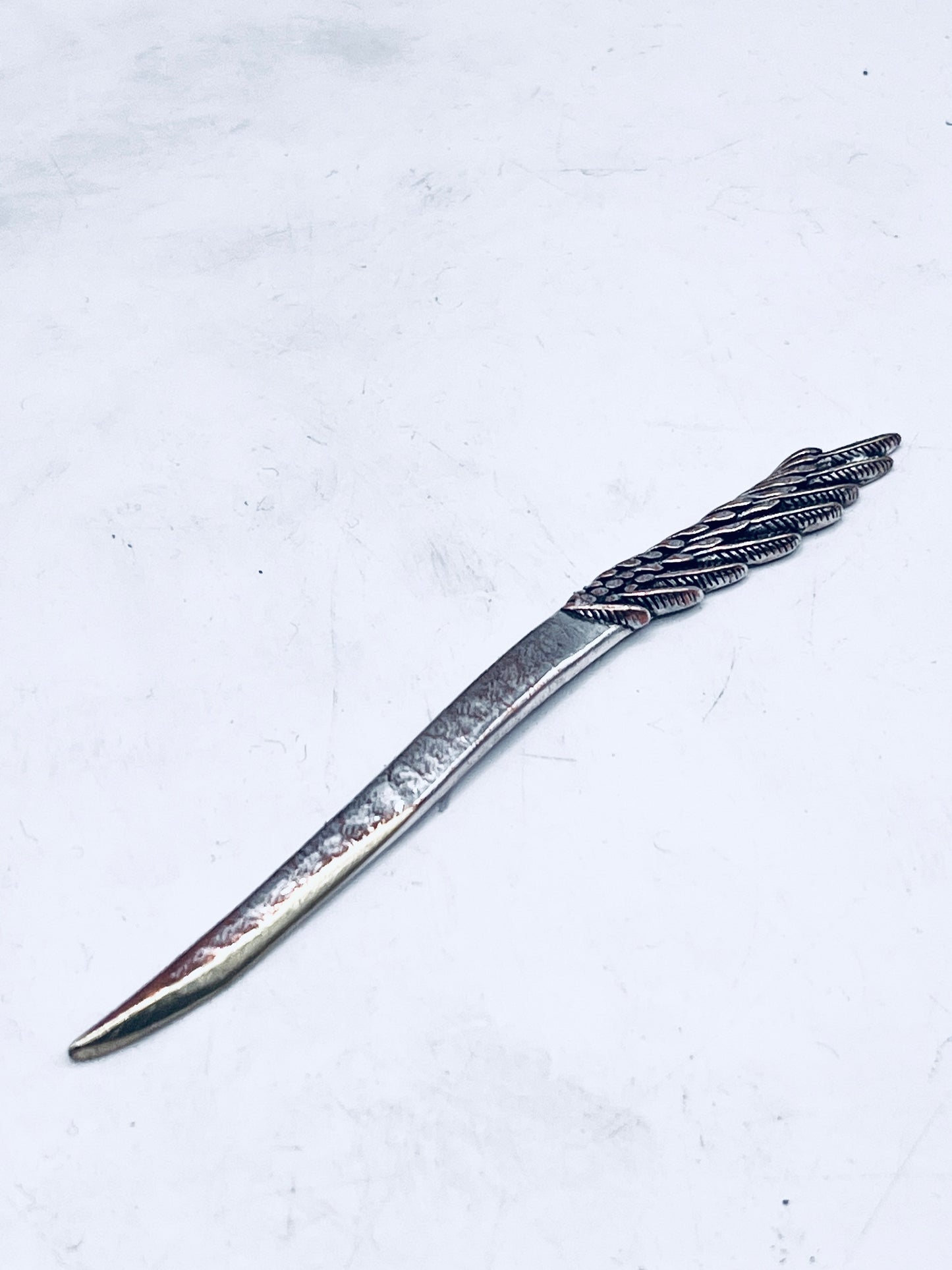 Anello Artigianale ALZAVOLO Mod. SPIRALE  Realizzato con  Antico tagliacarte in Argento (Prima Metà del ’900)