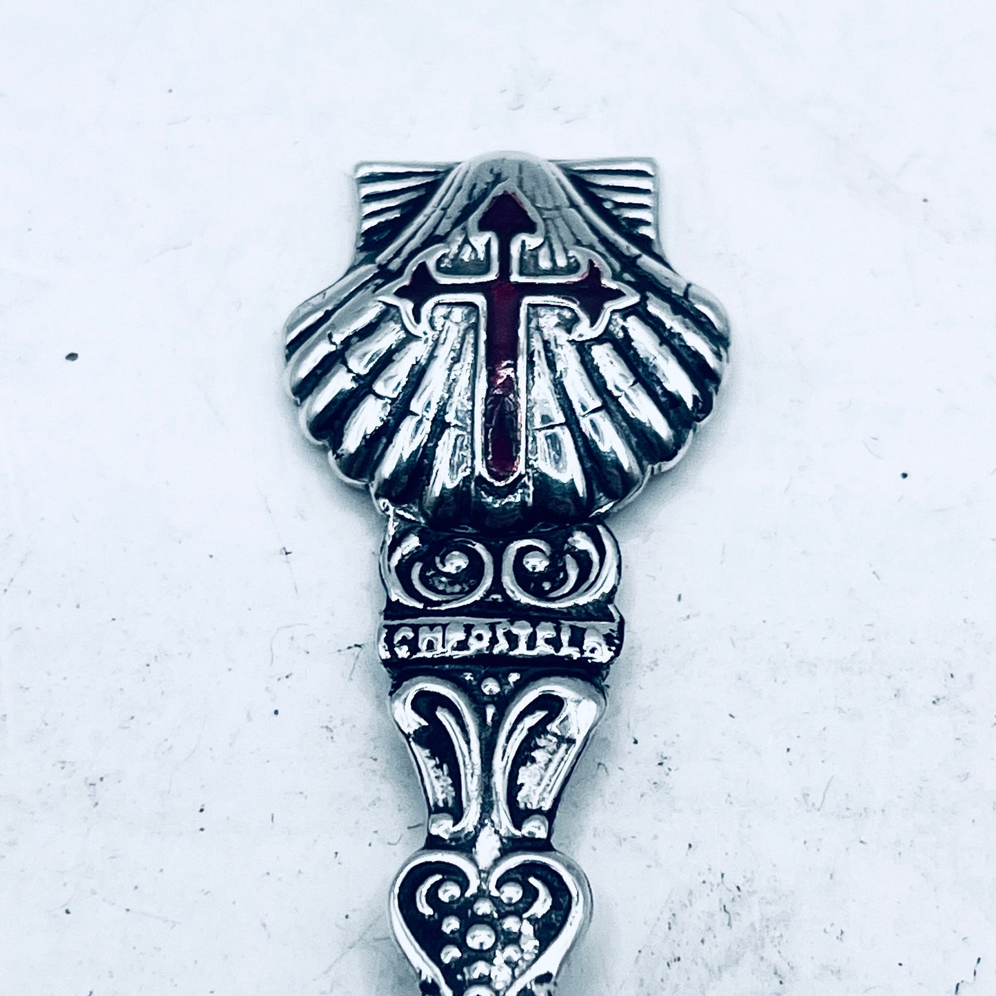 Anello Artigianale + Pendente (omaggio) SANTIAGO Mod. CLASSICO  Realizzato con Antica posata in Argento (Prima Metà del ’900)