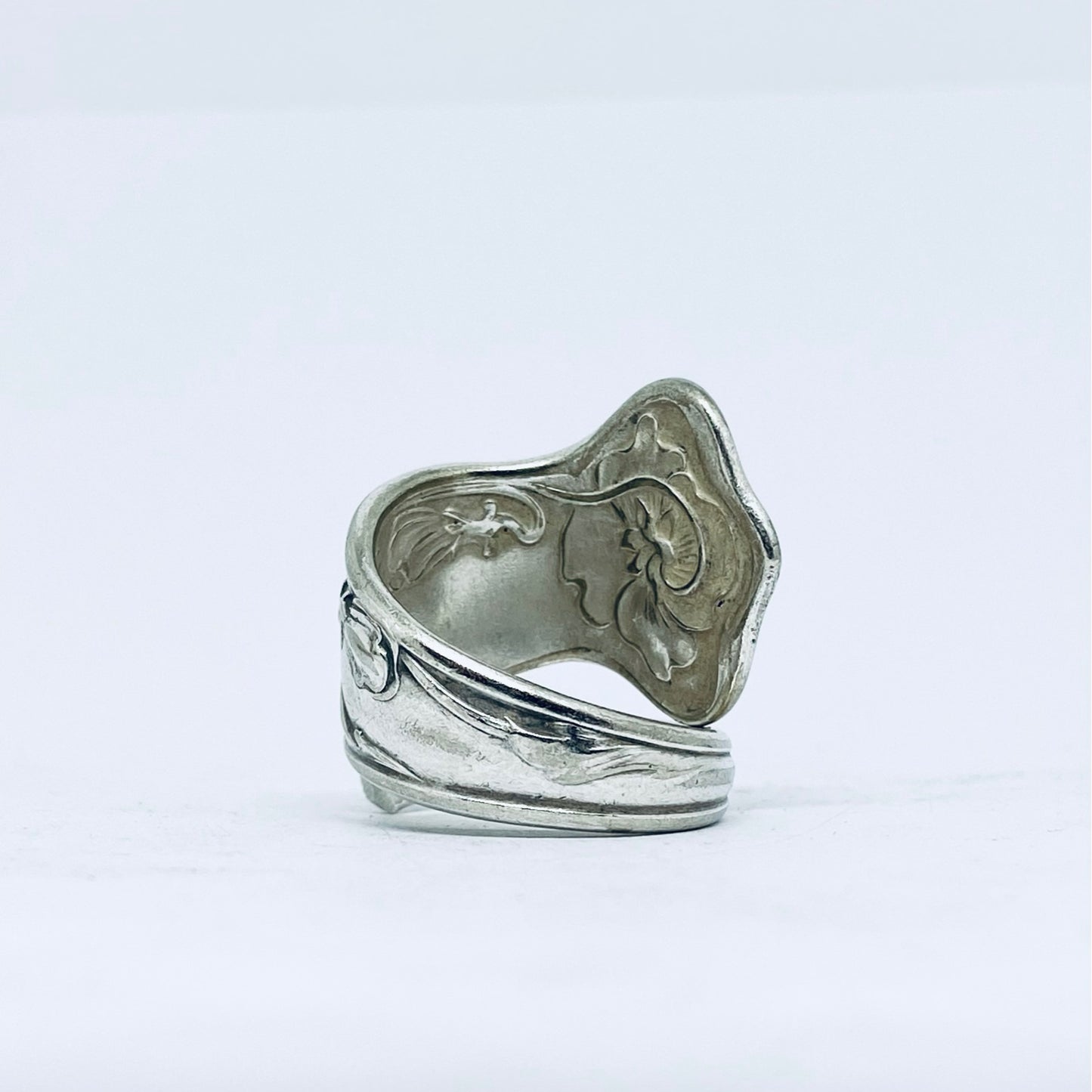Anello Artigianale Mod. SPIRALE  Realizzato con Antica posata in Argento (Prima Metà del ’900)