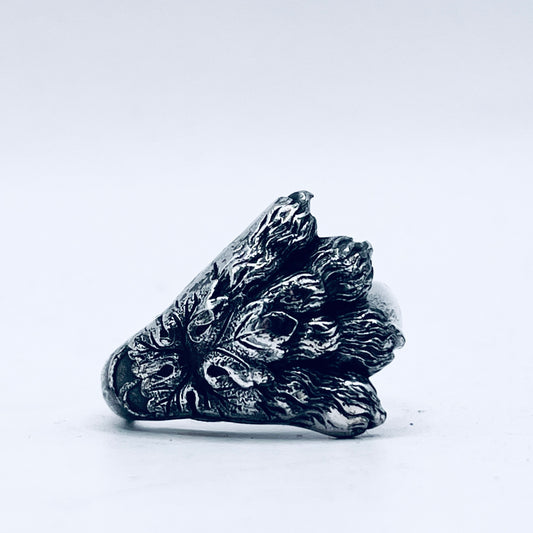 Anello Artigianale ZAMPA LEONE Mod. PINZETTA CLASSICO UOMO Realizzato con Antica posata in Argento (Prima Metà del ’900)