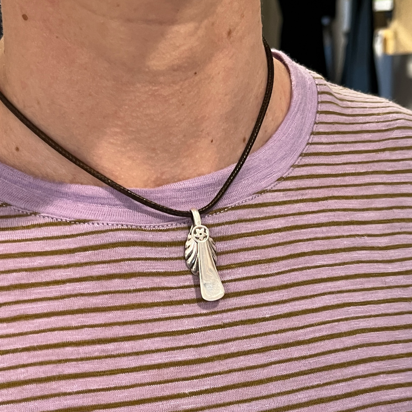 Pendente Artigianale Mod. CUCCHIAINO SALE CHE Realizzato con Antica Posata in Argento (Prima Metà del ’900)
