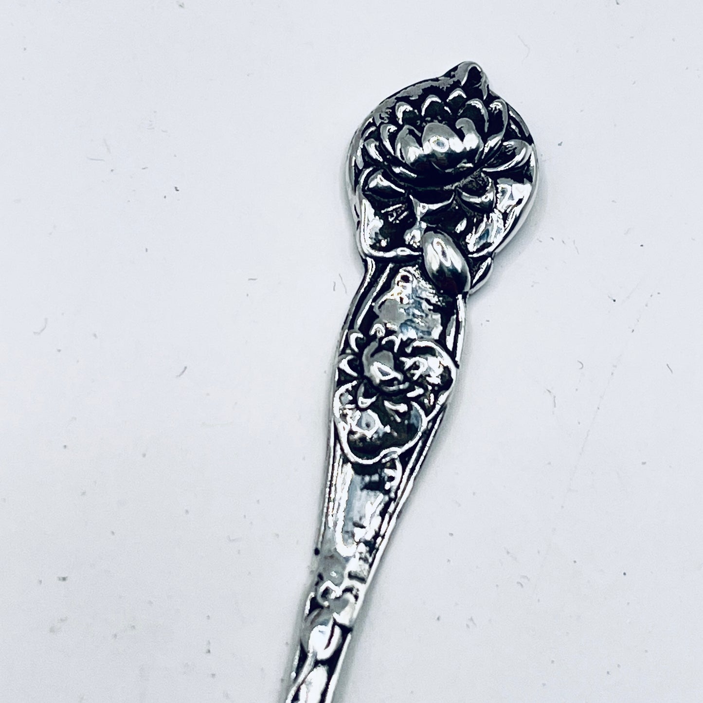 Anello Artigianale FIORE DI LOTO Mod. CLASSICO Realizzato con Antica posata in Argento (Prima Metà del ’900)