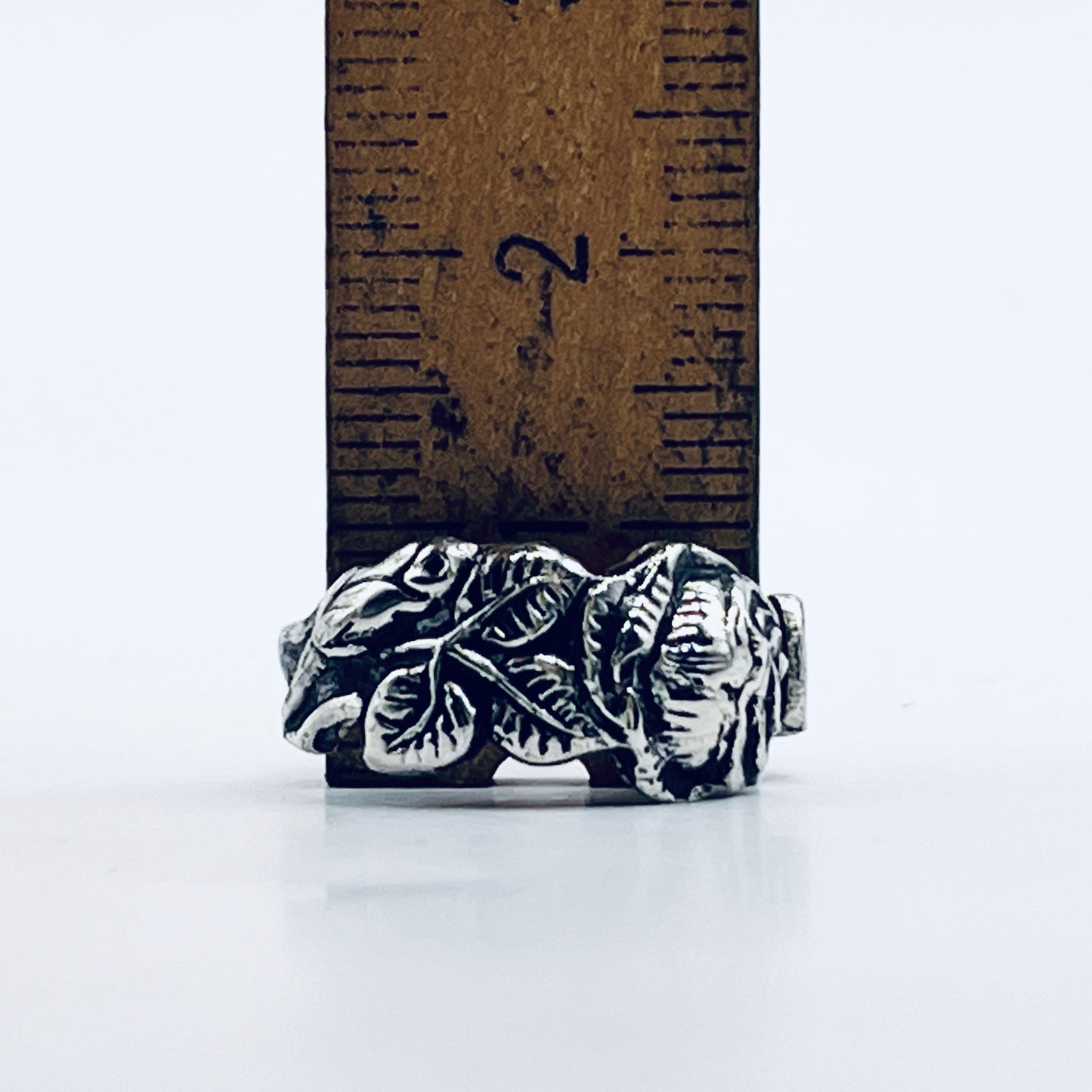 Anello Artigianale ROSA Mod. CLASSICO  Realizzato con Antica posata in Argento (Prima Metà del ’900) misura unica 8