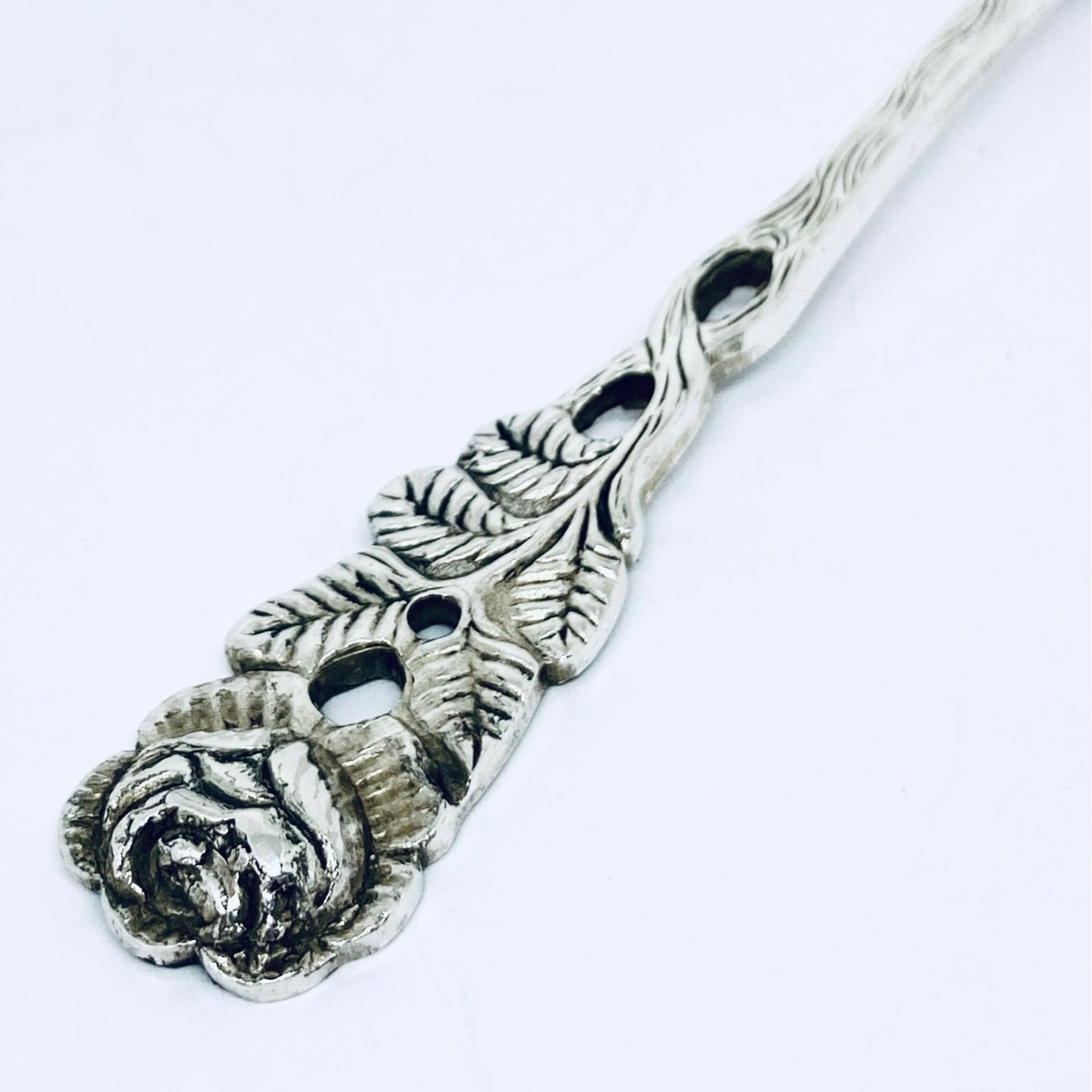 Anello Artigianale ROSA Mod. SPIRALE  Realizzato con Antica posata in Argento (Prima Metà del ’900)