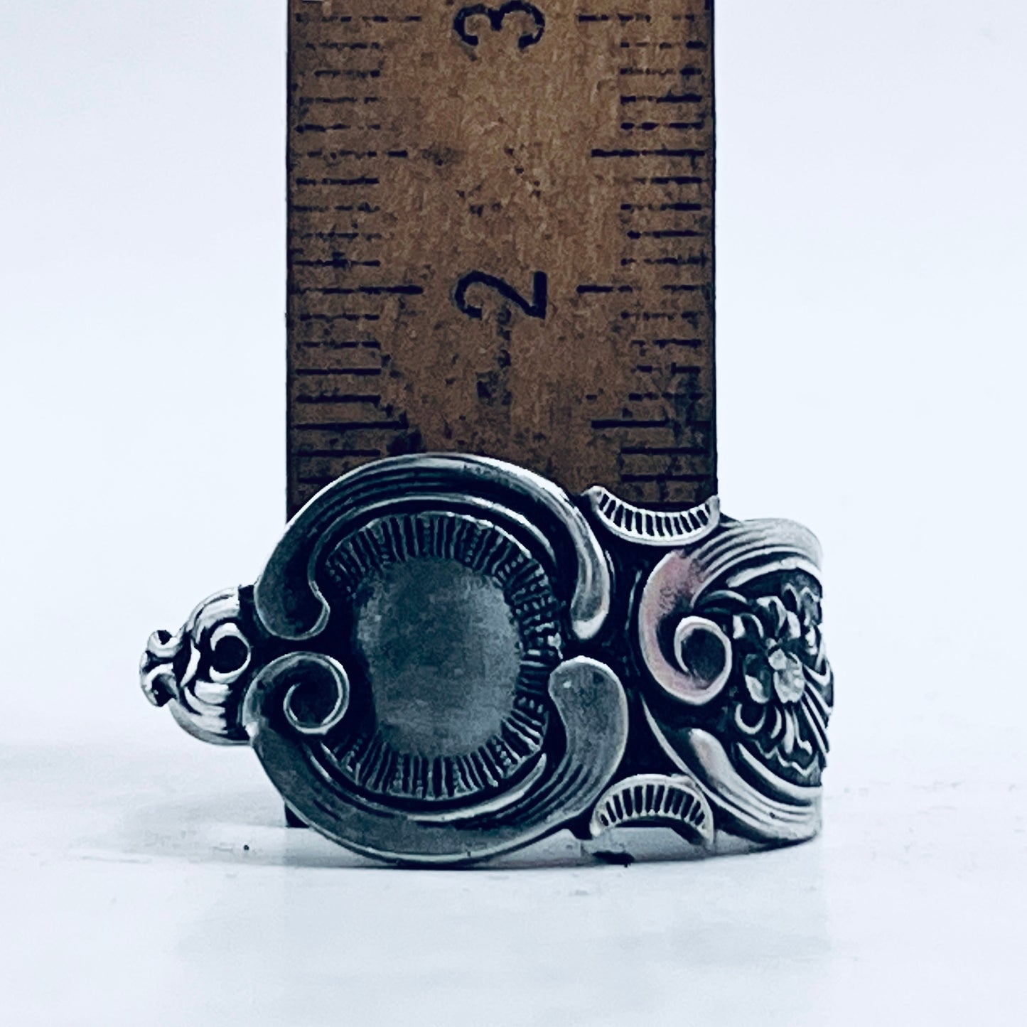 Anello Artigianale Mod. CLASSICO  JUGENDSTIL Realizzato con Antica posata in Argento (Prima Metà del ’900)
