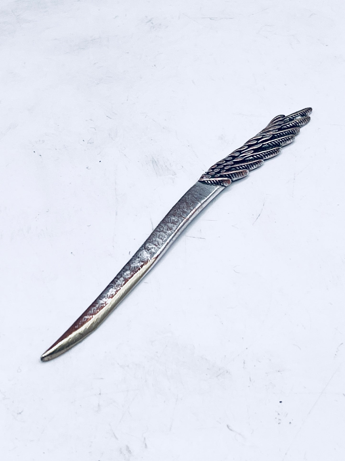 Anello Artigianale ALZAVOLO Mod. SPIRALE  Realizzato con  Antico tagliacarte in Argento (Prima Metà del ’900)