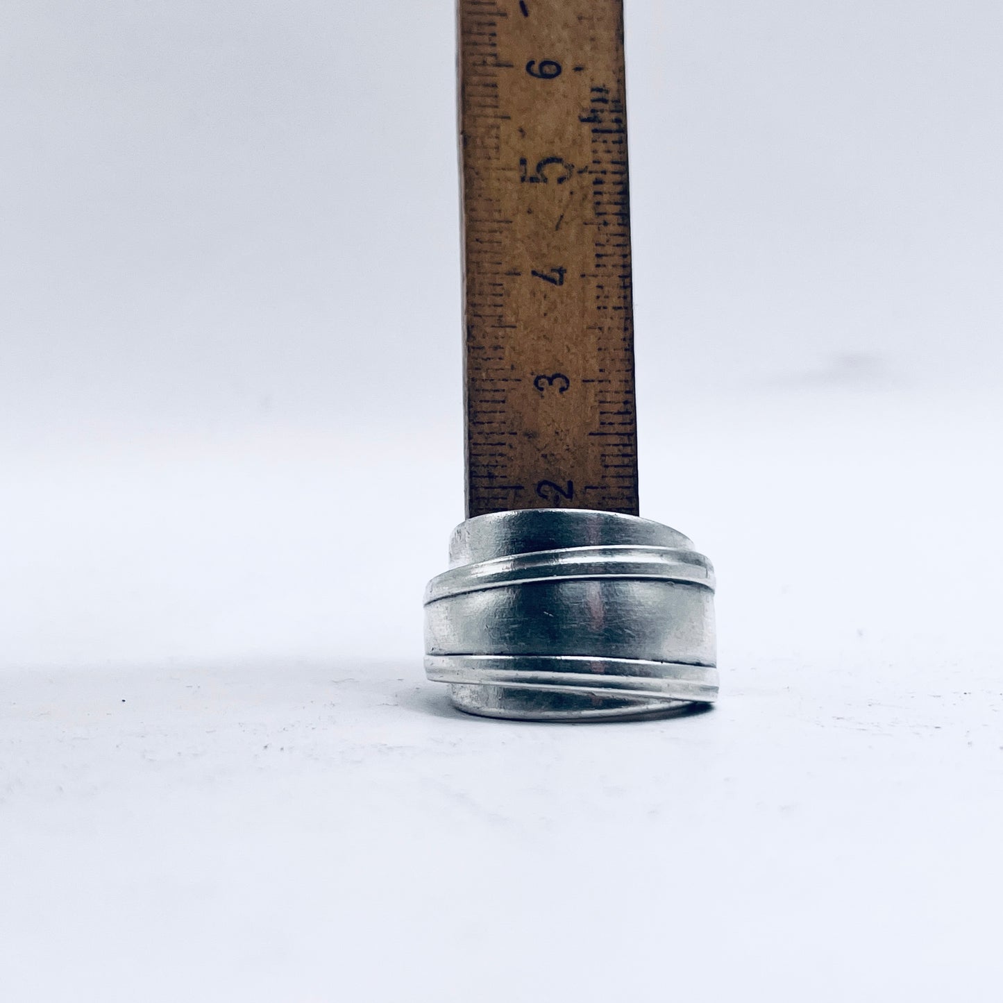 Anello Artigianale SPALMABURRO  Mod. INTERO  Realizzato con Antica posata in Argento (Prima Metà del ’900)