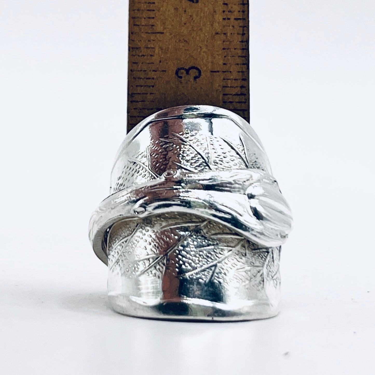 Anello Artigianale CHICCO CAFFÈ Mod. INTERO  Realizzato con intero Antico Cucchiaino in Argento (Prima Metà del ’900)