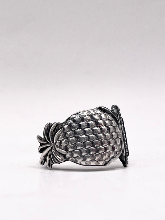 Anello Ananas Puerto Rico ricavato da una posata antica in lega d’argento