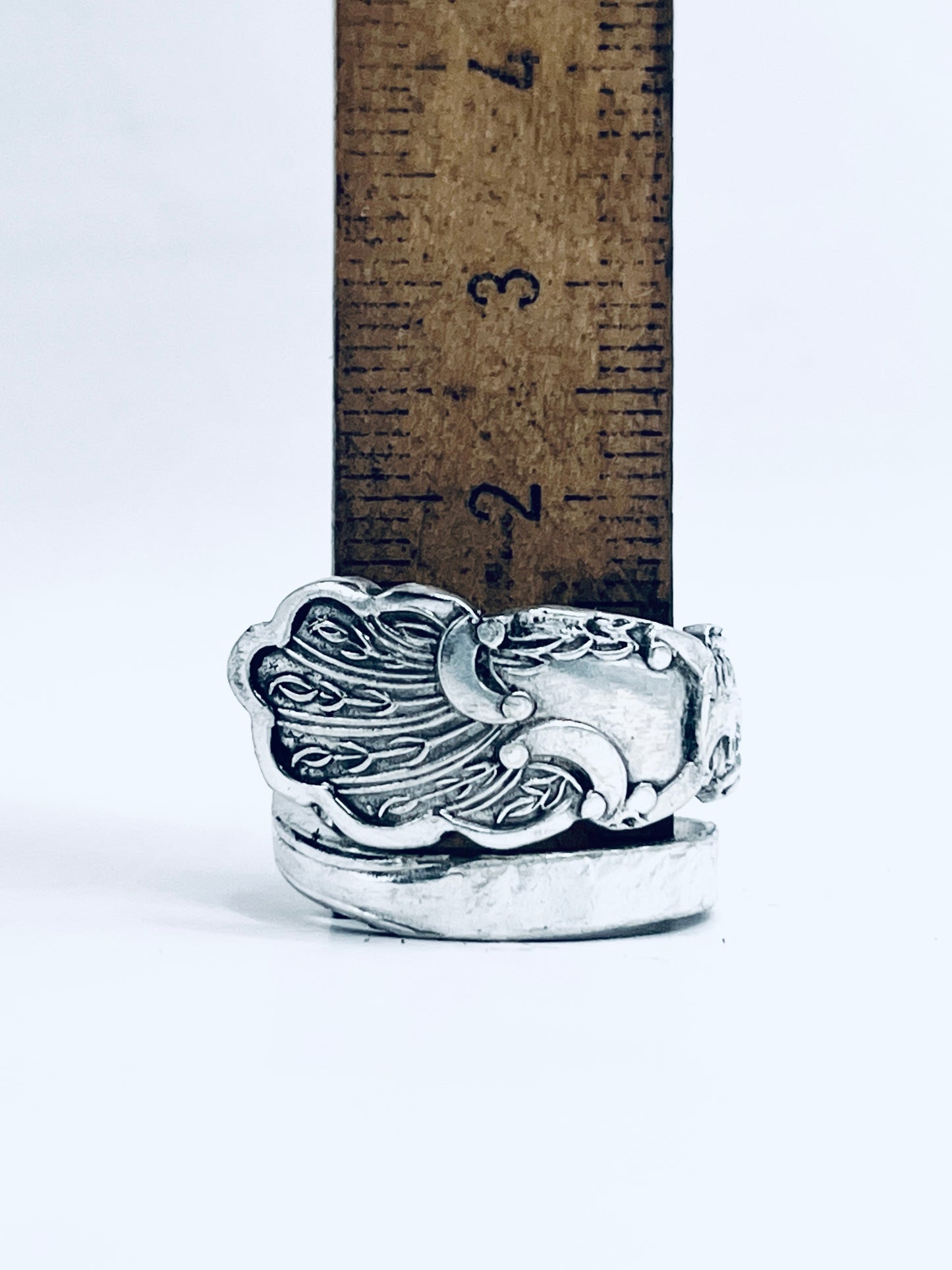 Anello Artigianale PAVONE Mod. SPIRALE/INTERO/CLASSICO  Realizzato con intero Antico Cucchiaino in Argento (Prima Metà del ’900)