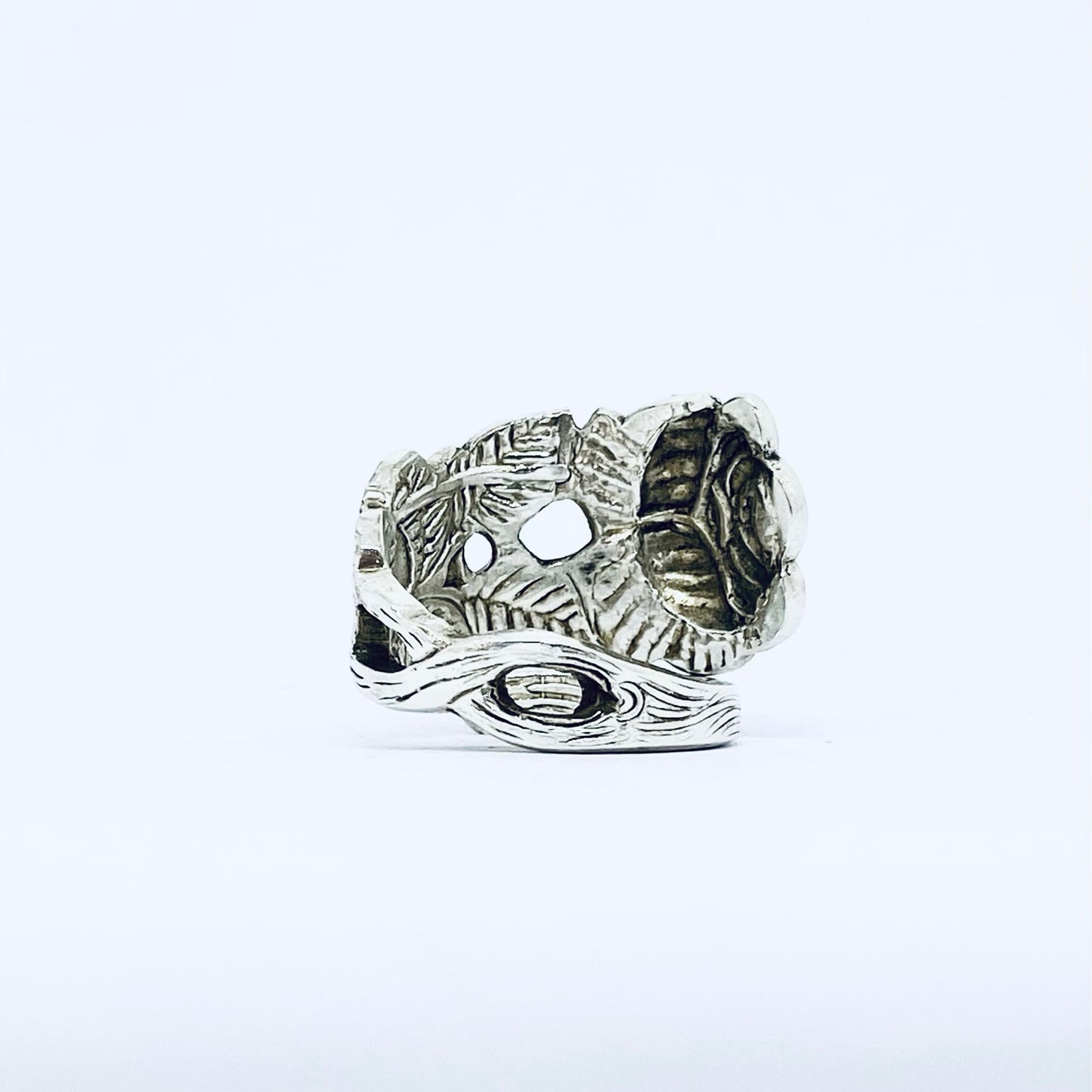 Anello Artigianale ROSA Mod. SPIRALE  Realizzato con Antica posata in Argento (Prima Metà del ’900)