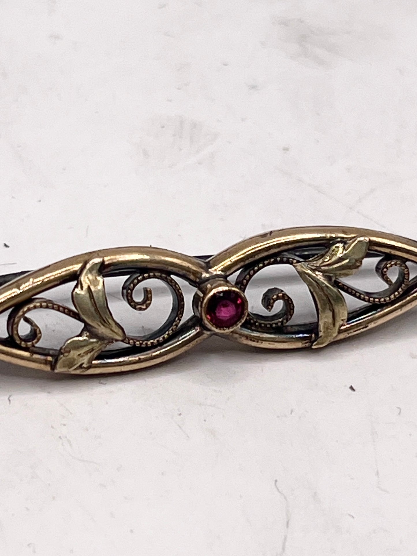 Anello Artigianale SPILLA INFINITI Mod. SPILLA GRANATO Realizzato con Antica spilla in Argento Bagnata Oro (Prima Metà del ’900)