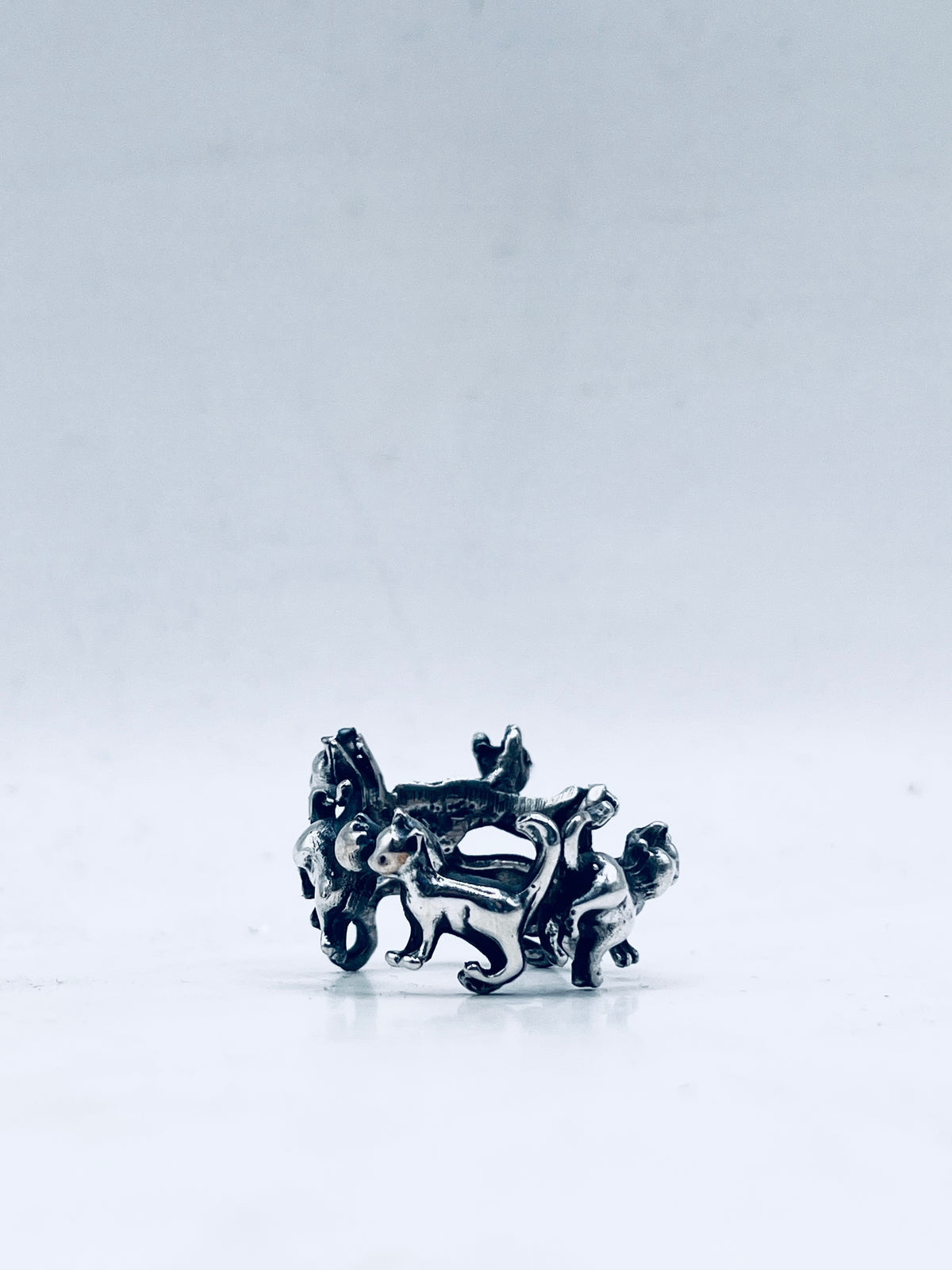 Anello Aristogatti ricavato da una spilla antica in argento 925 – vista 10
