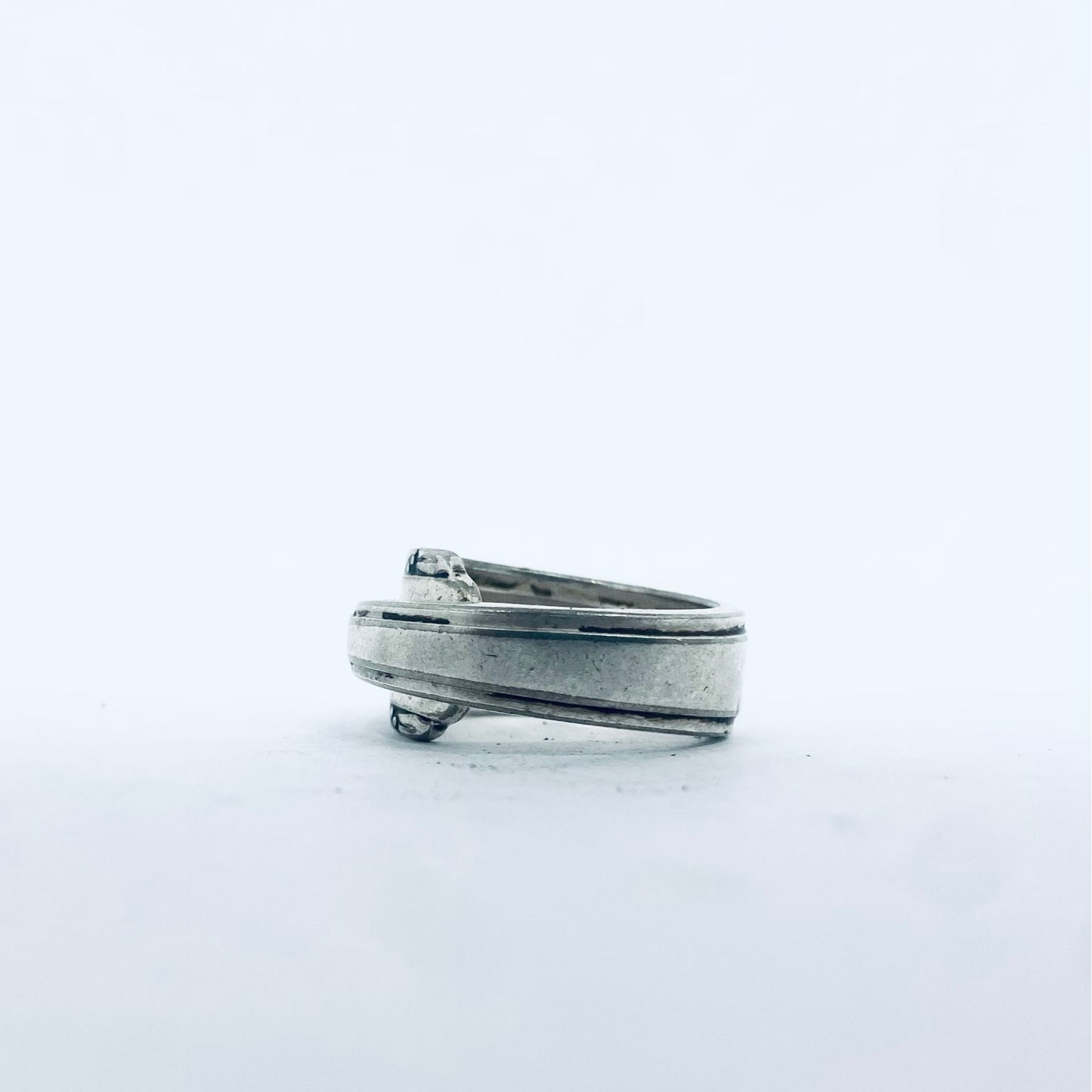 Anello Artigianale SOVRAPPOSTO Mod. CLASSICO  Realizzato con Antica posata in Argento (Prima Metà del ’900)