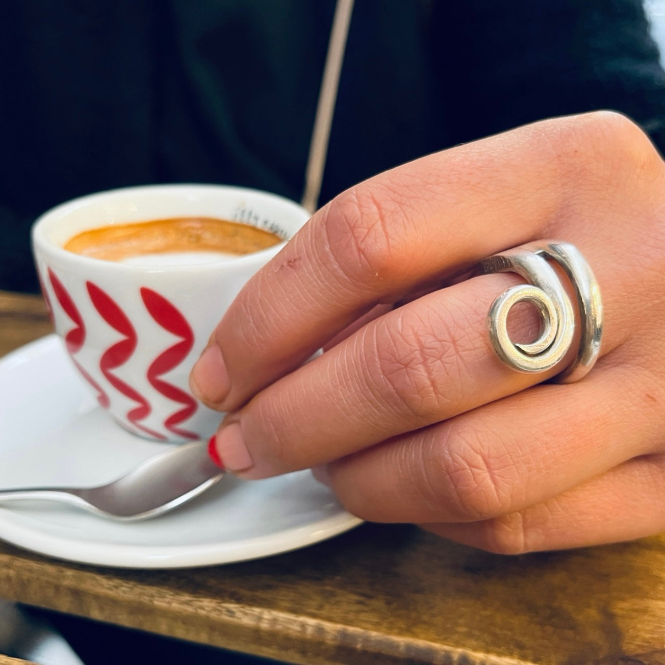 Anello Artigianale Combinabile Mod. FORCHETTINA CAPRICCIO Realizzato con parte di antica forchettina in Argento (Prima Metà del ’900) (Copia)