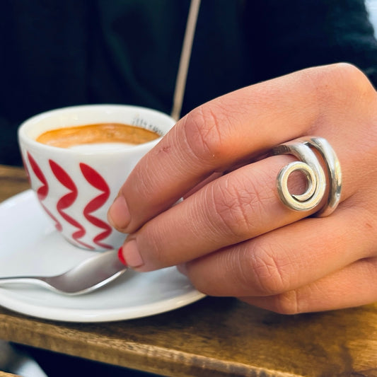 Anello Artigianale Combinabile Mod. FORCHETTINA CAPRICCIO Realizzato con parte di antica forchettina in Argento (Prima Metà del ’900) (Copia)