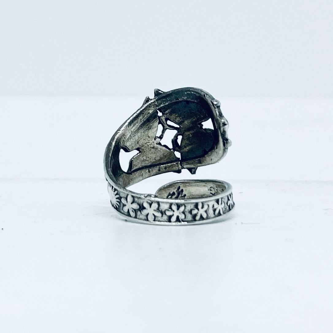 Anello Artigianale FARFALLE Mod. SPIRALE  Realizzato con  Antica posata in Argento (Prima Metà del ’900)