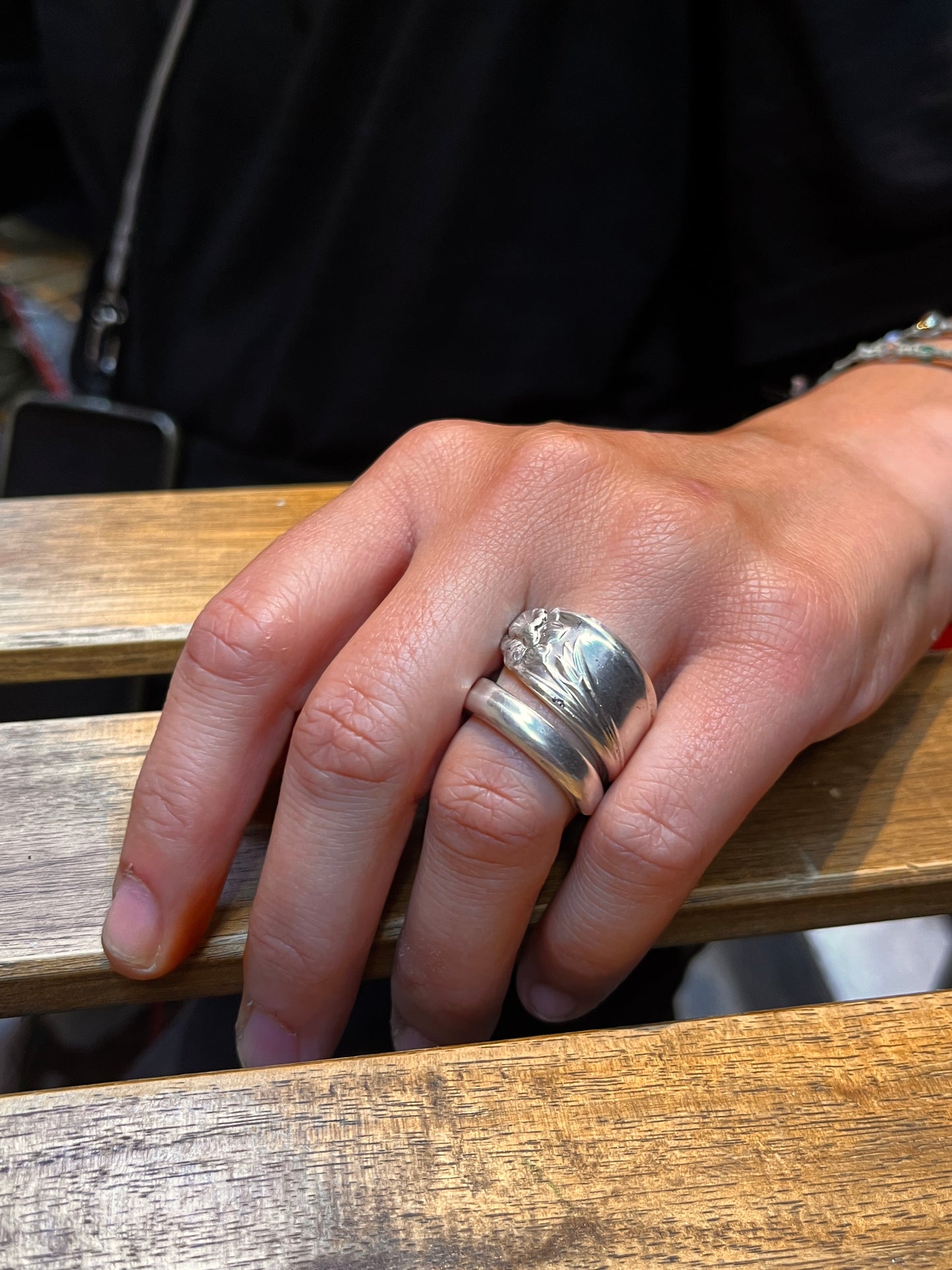 Anello Artigianale NARCISO Mod. CLASSICO/SPIRALE  Realizzato con Antica posata in Argento (Prima Metà del ’900)