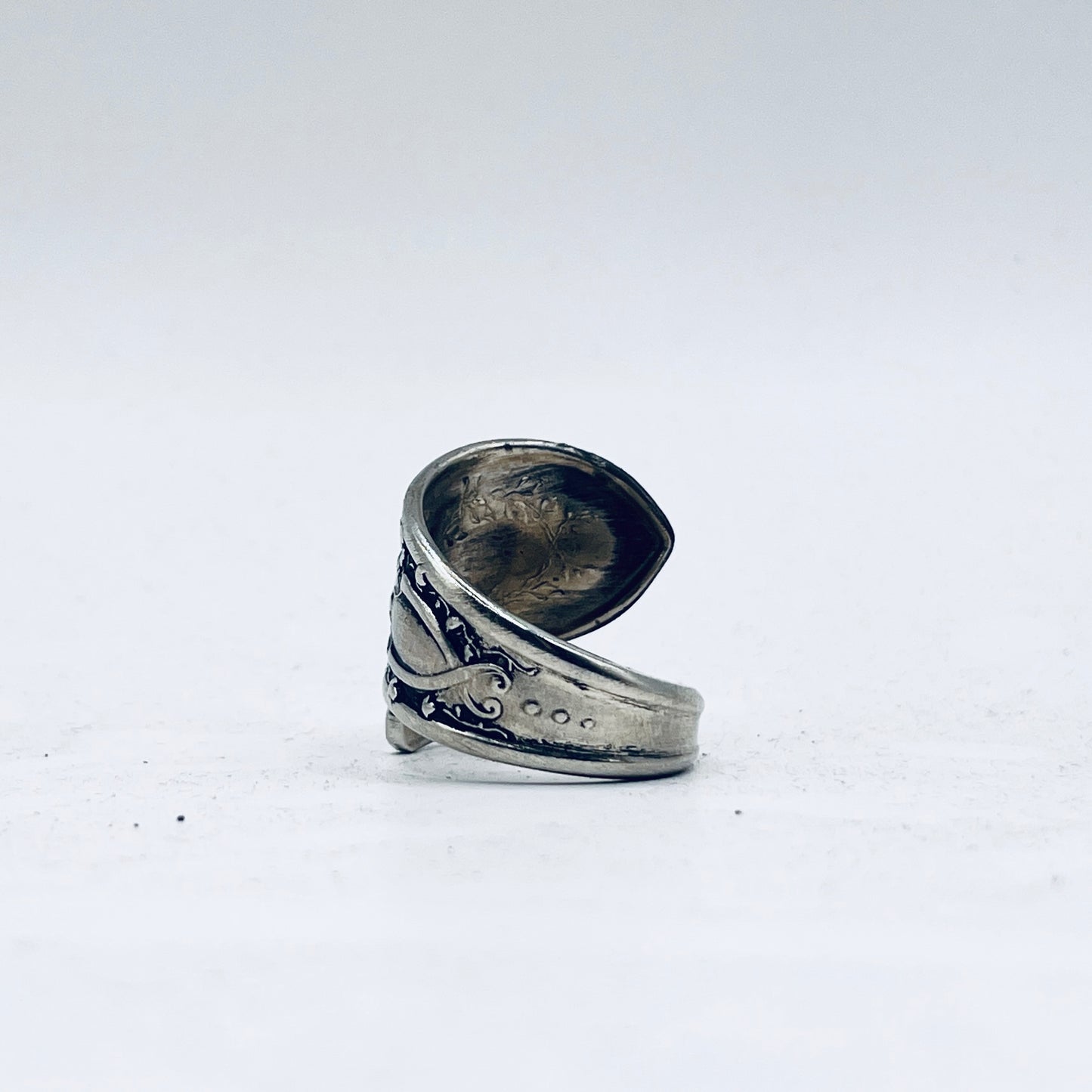 Anello Artigianale TESCHIO Mod. SPIRALE  Realizzato con Antica posata in Argento (Prima Metà del ’900)