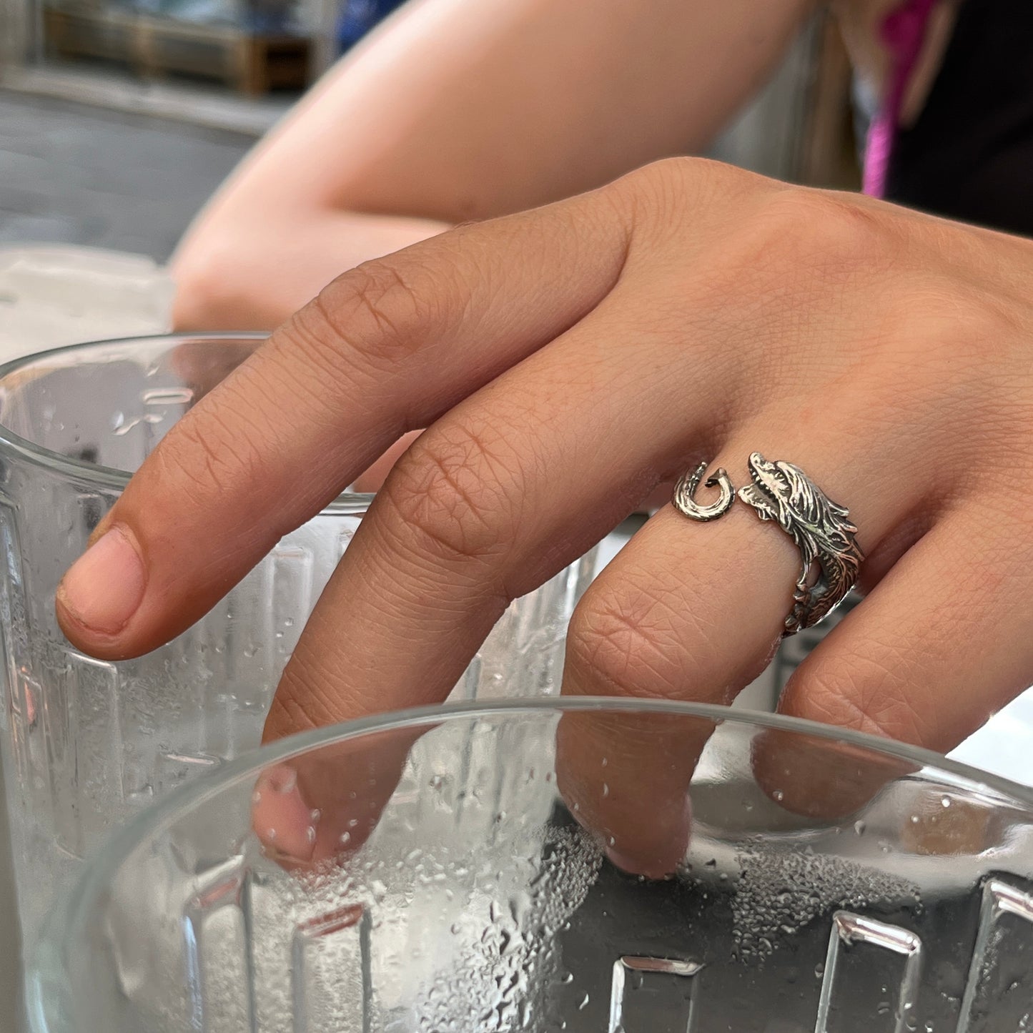 Anello Artigianale DRAGONE Mod. SPILLA Realizzato con Antica spilla in Argento (Prima Metà del ’900)