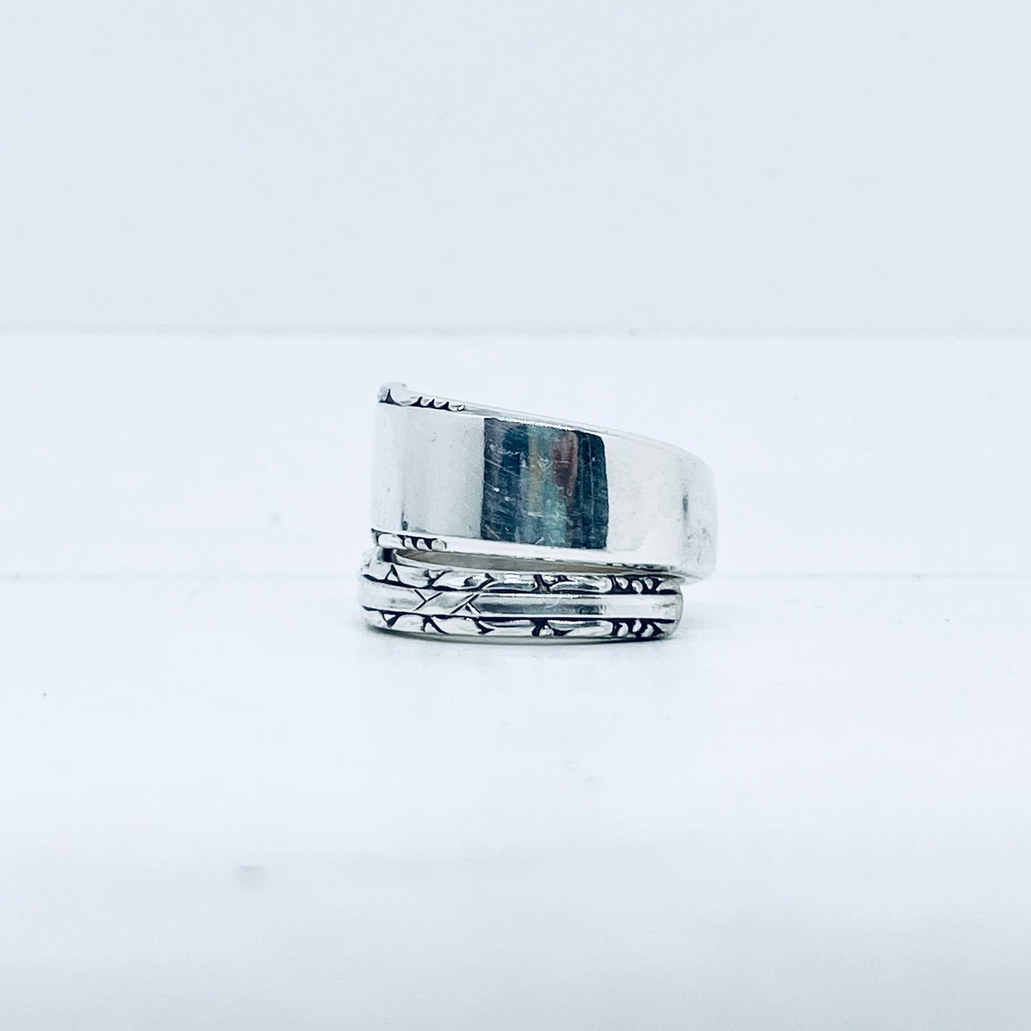 Anello Artigianale Mod. SPIRALE  Realizzato con Antica posata in Argento (Prima Metà del ’900)