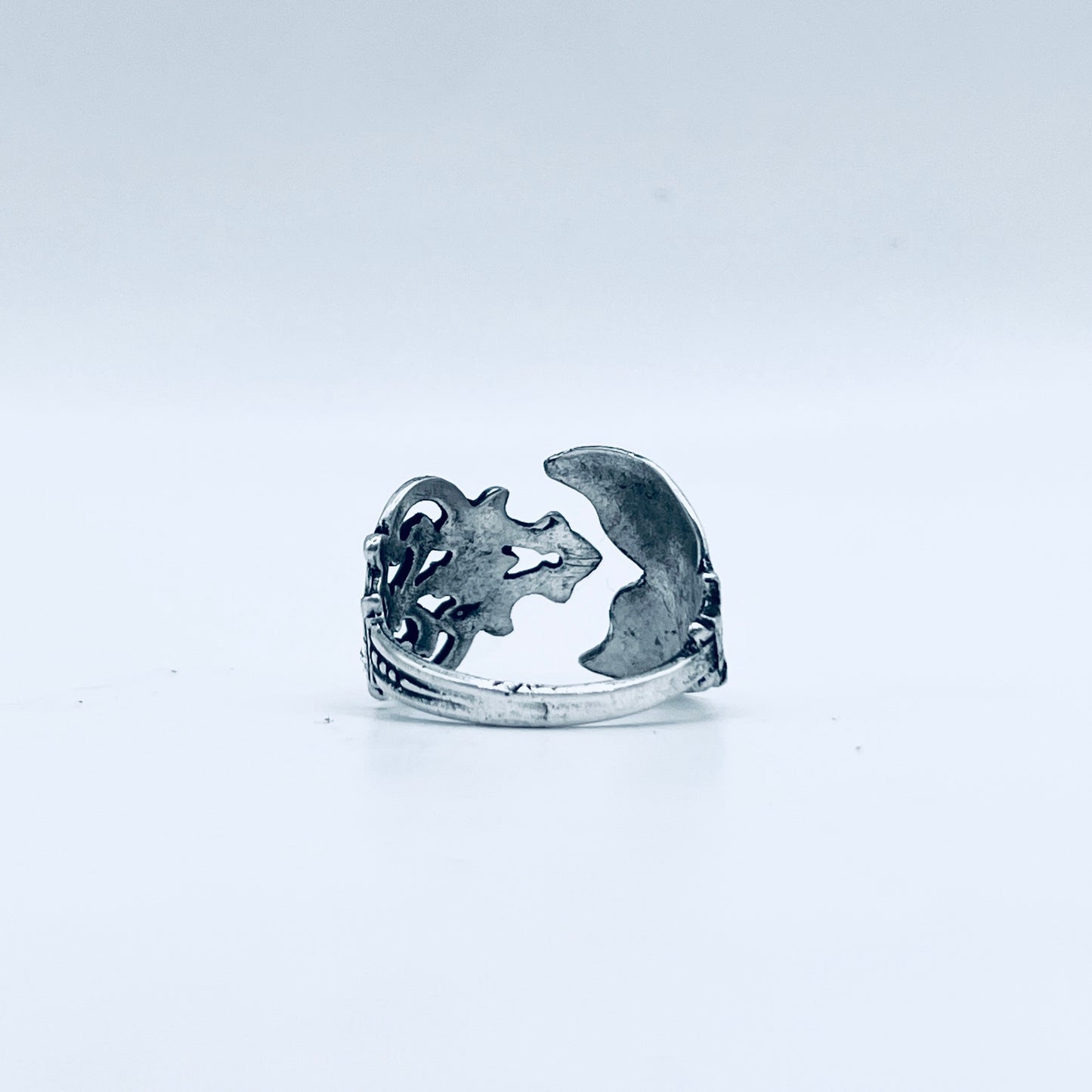 Anello Artigianale Mod. MINICODA REGALE Realizzato con Antica posata in Argento (Prima Metà del ’900)