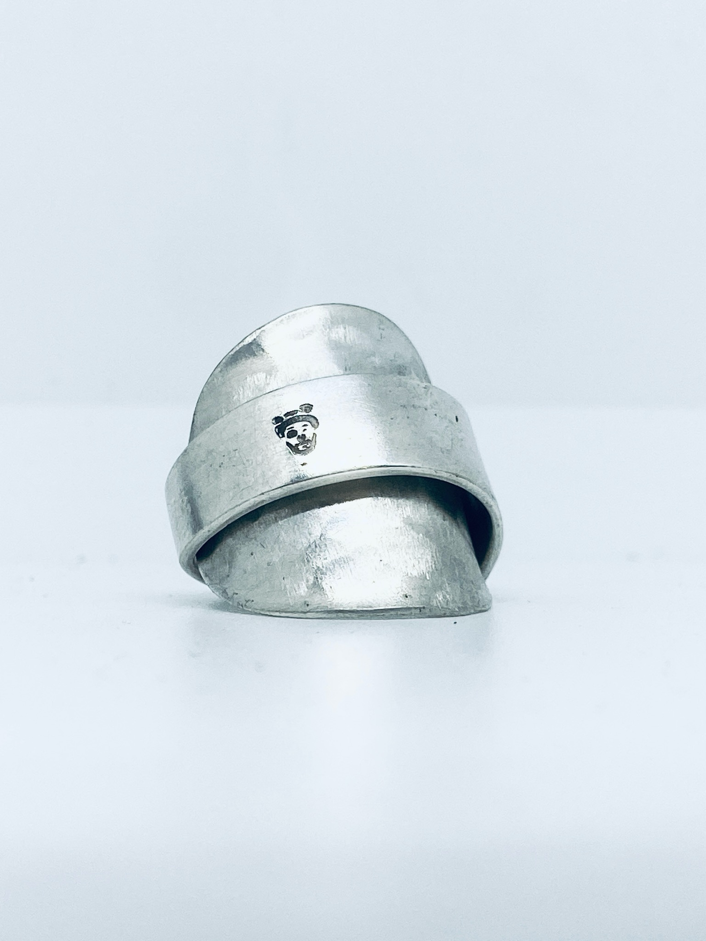 Anello Artigianale LOGO TEDDY03 Mod. INTERO  Realizzato con intero Antico Cucchiaino in Argento (Prima Metà del ’900)